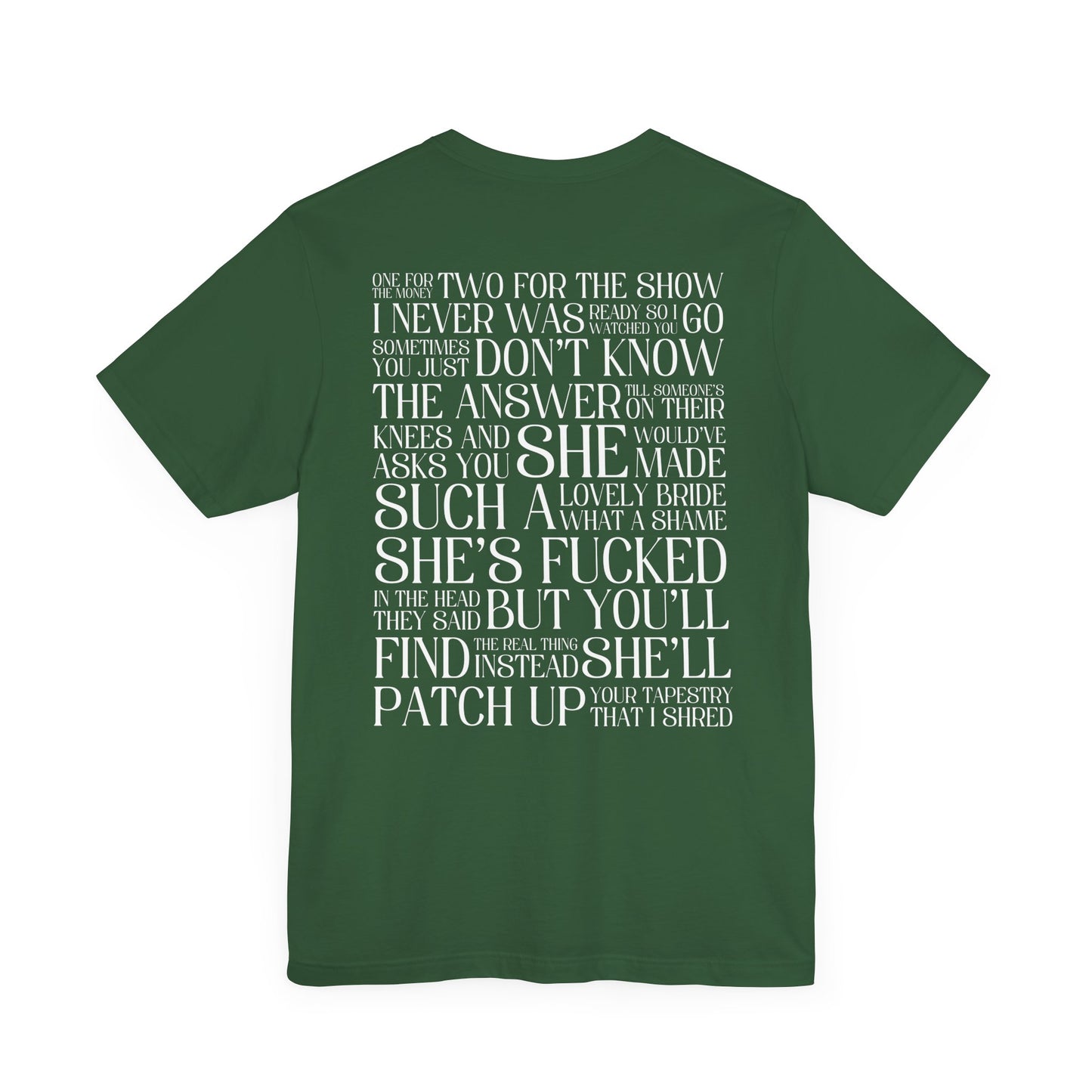 Champagne Problems (lyrics on back) Tshirt
