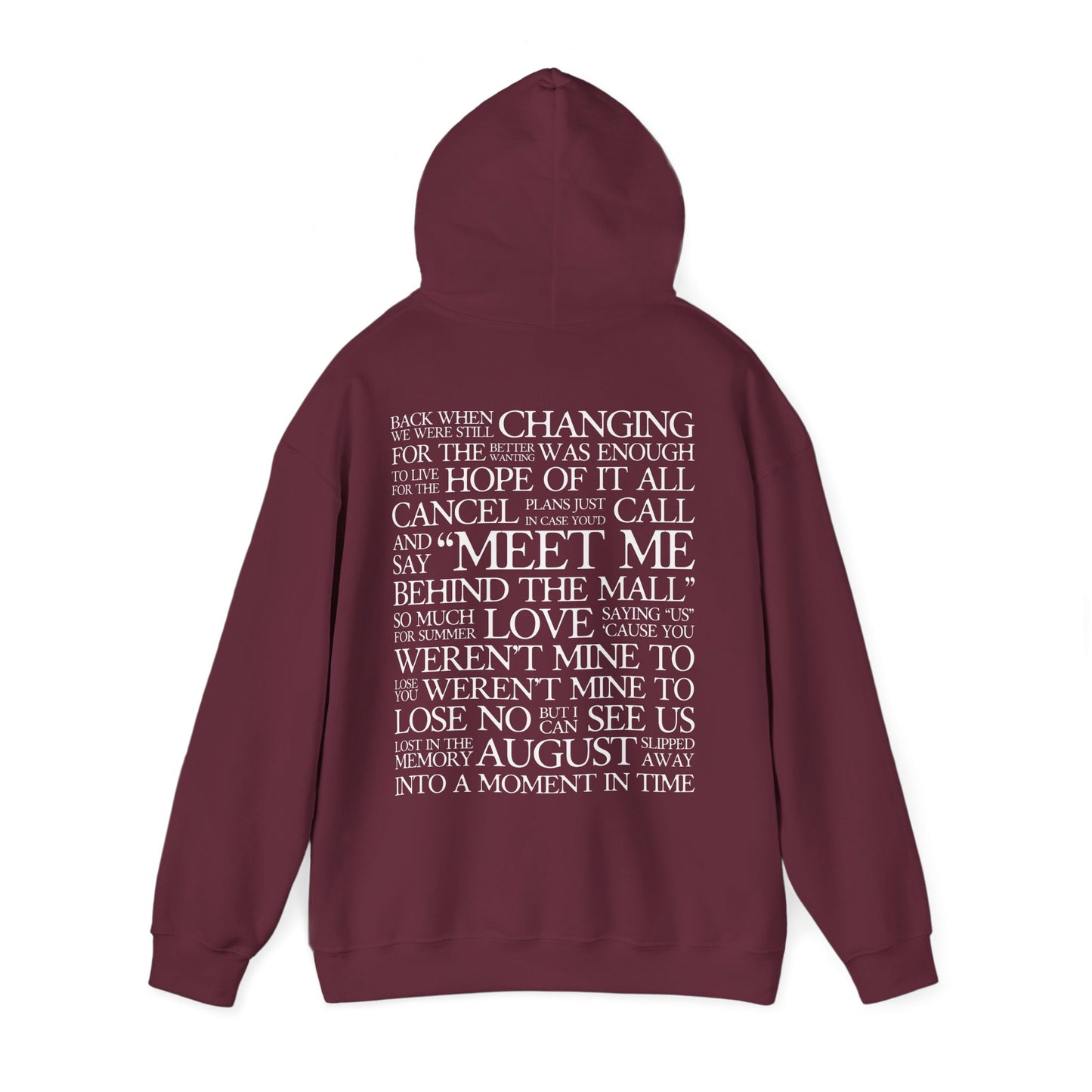 August (lyrics on back) Hoodie