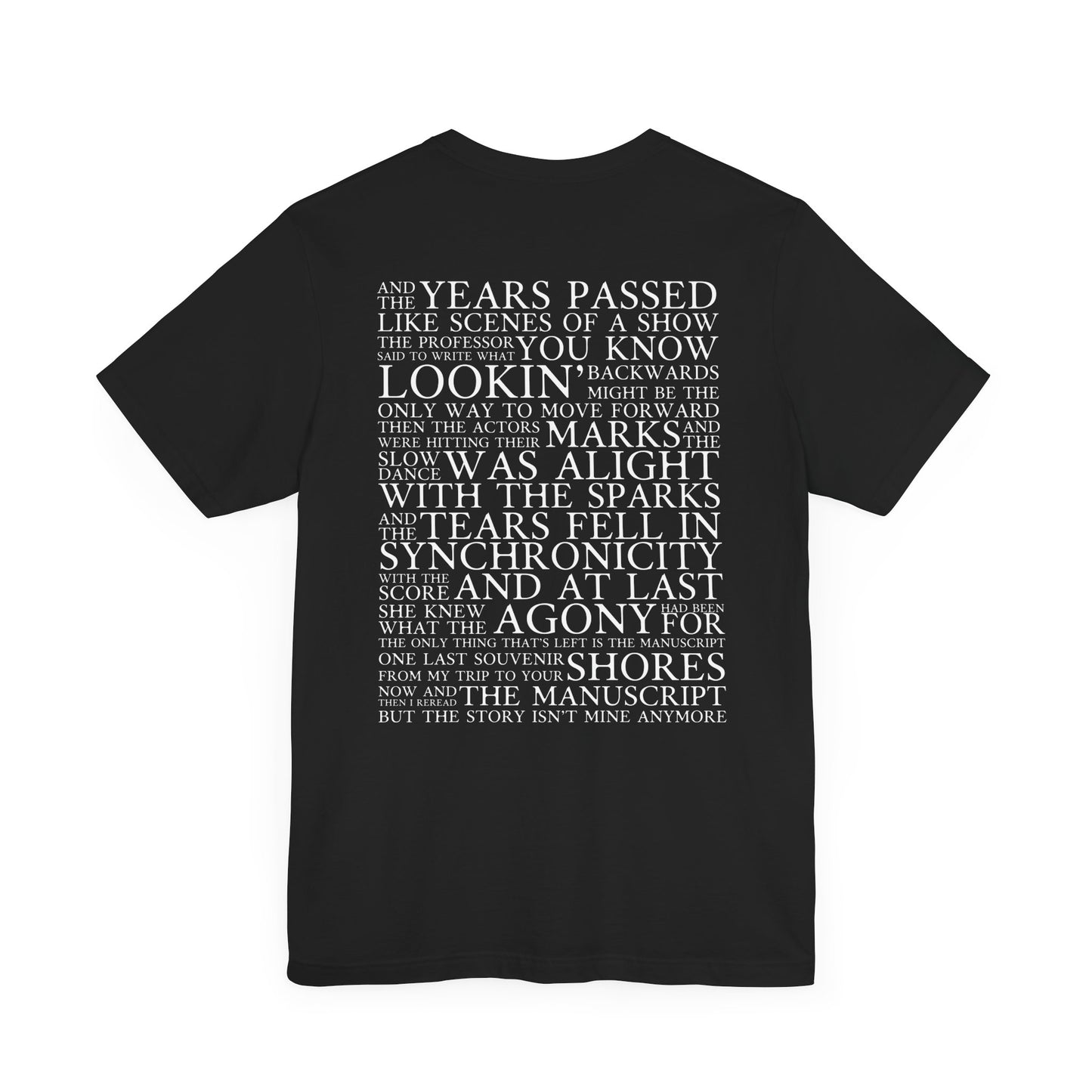 The Manuscript (lyrics on back) Tshirt