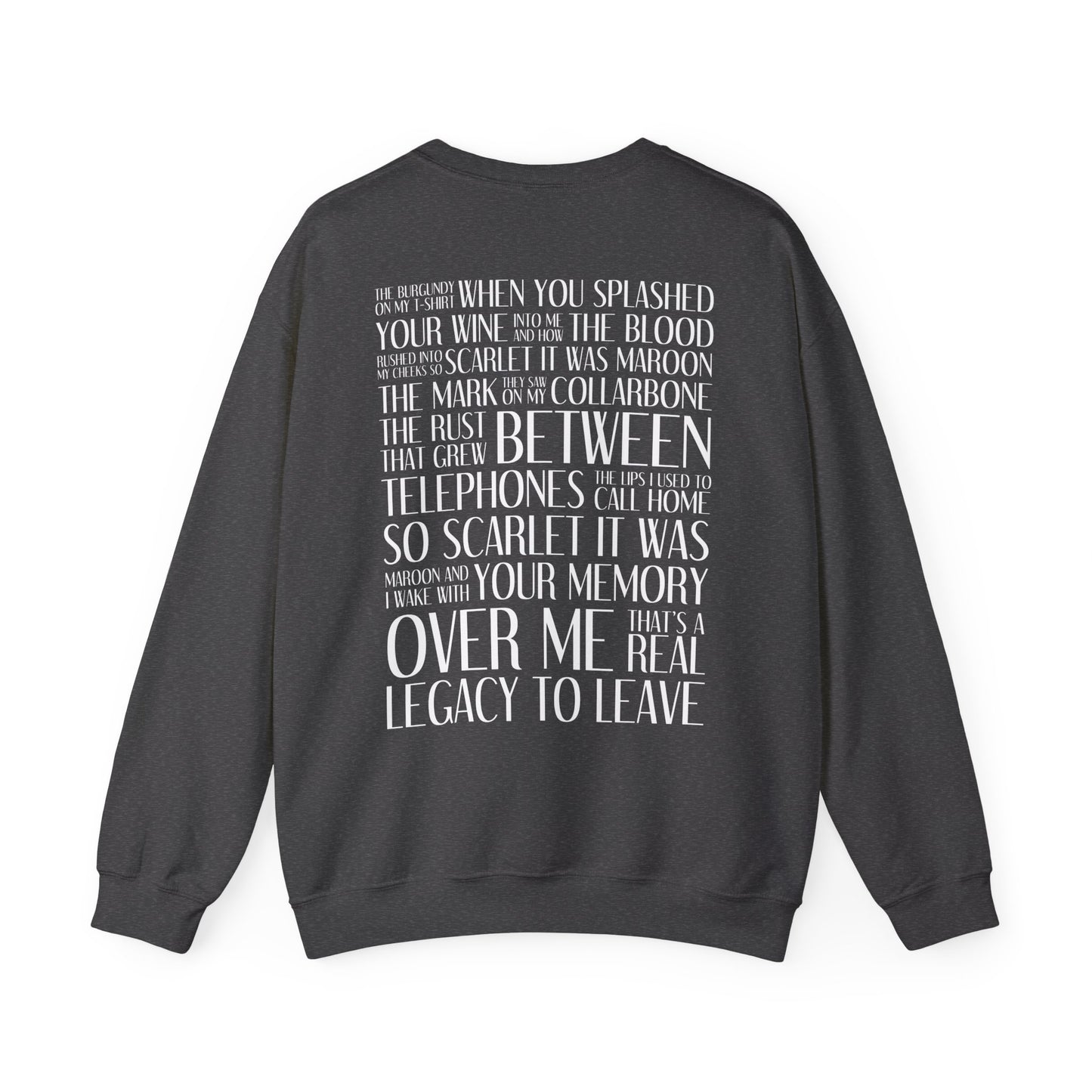 Maroon (lyrics on back, clean version) Crewneck Sweatshirt