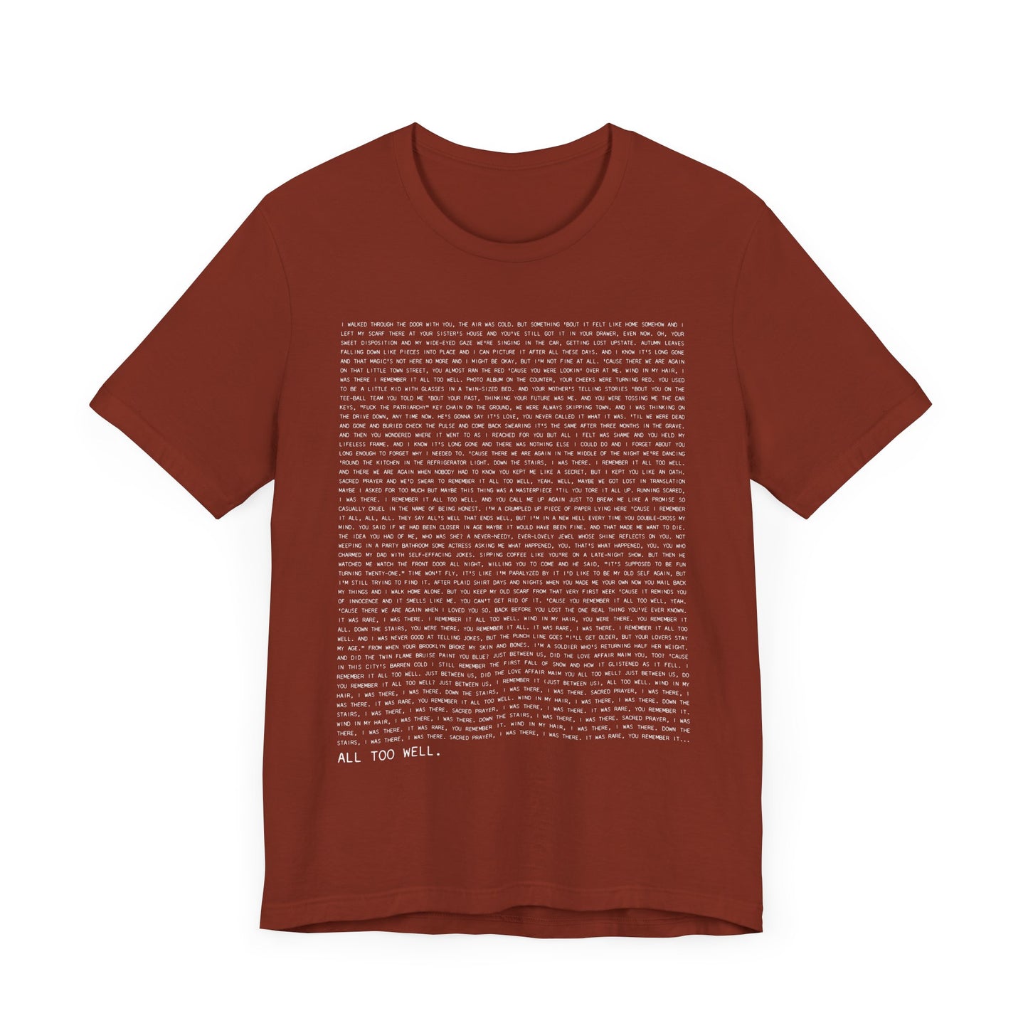 All Too Well 10 Minute Version Tshirt