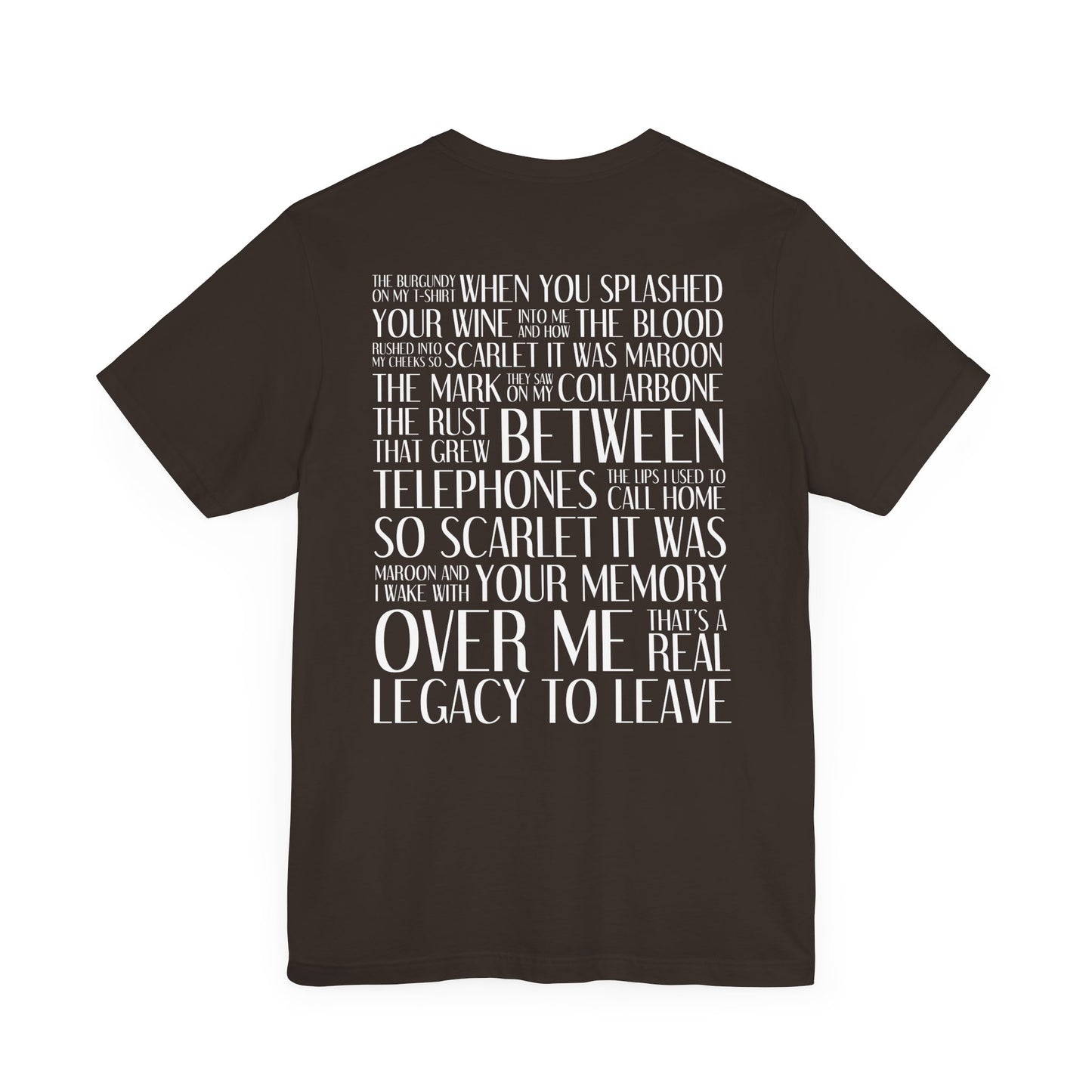 Maroon (lyrics on back, clean version) Tshirt