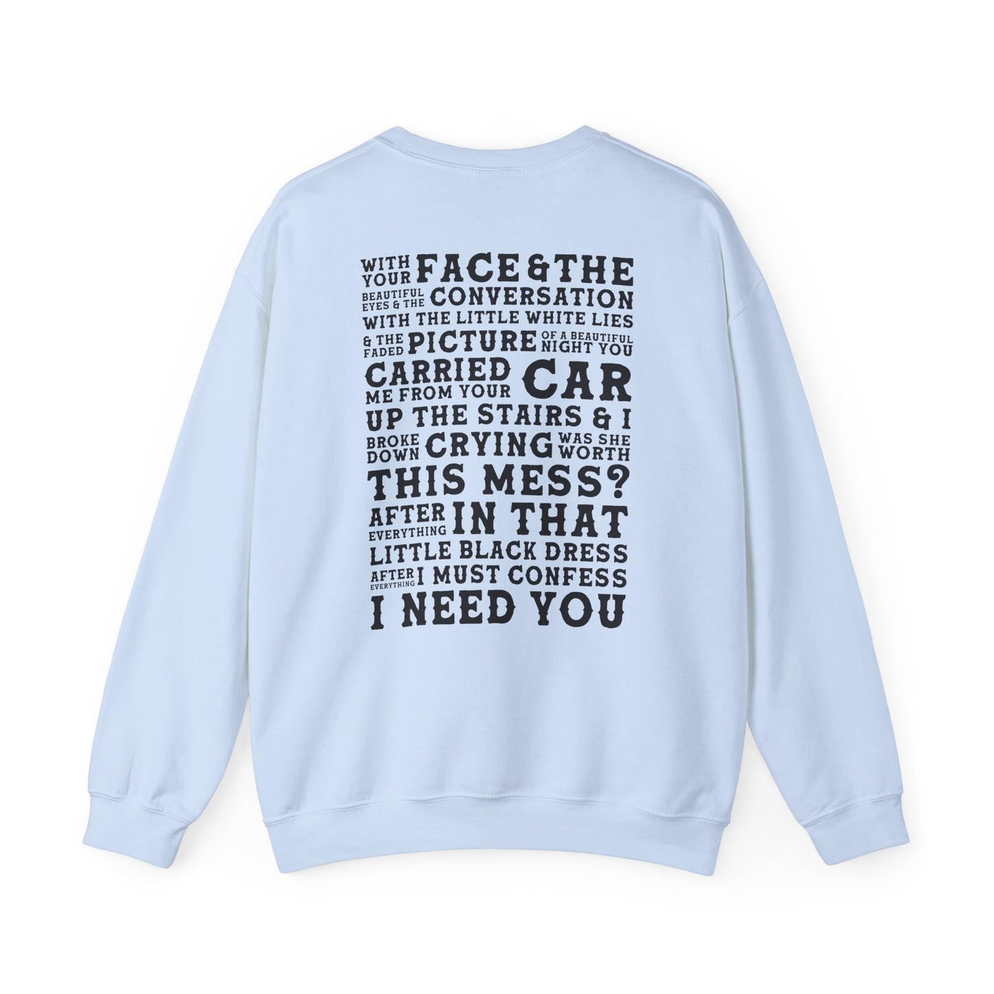 The Other Side Of The Door (lyrics on back) Crewneck Sweatshirt
