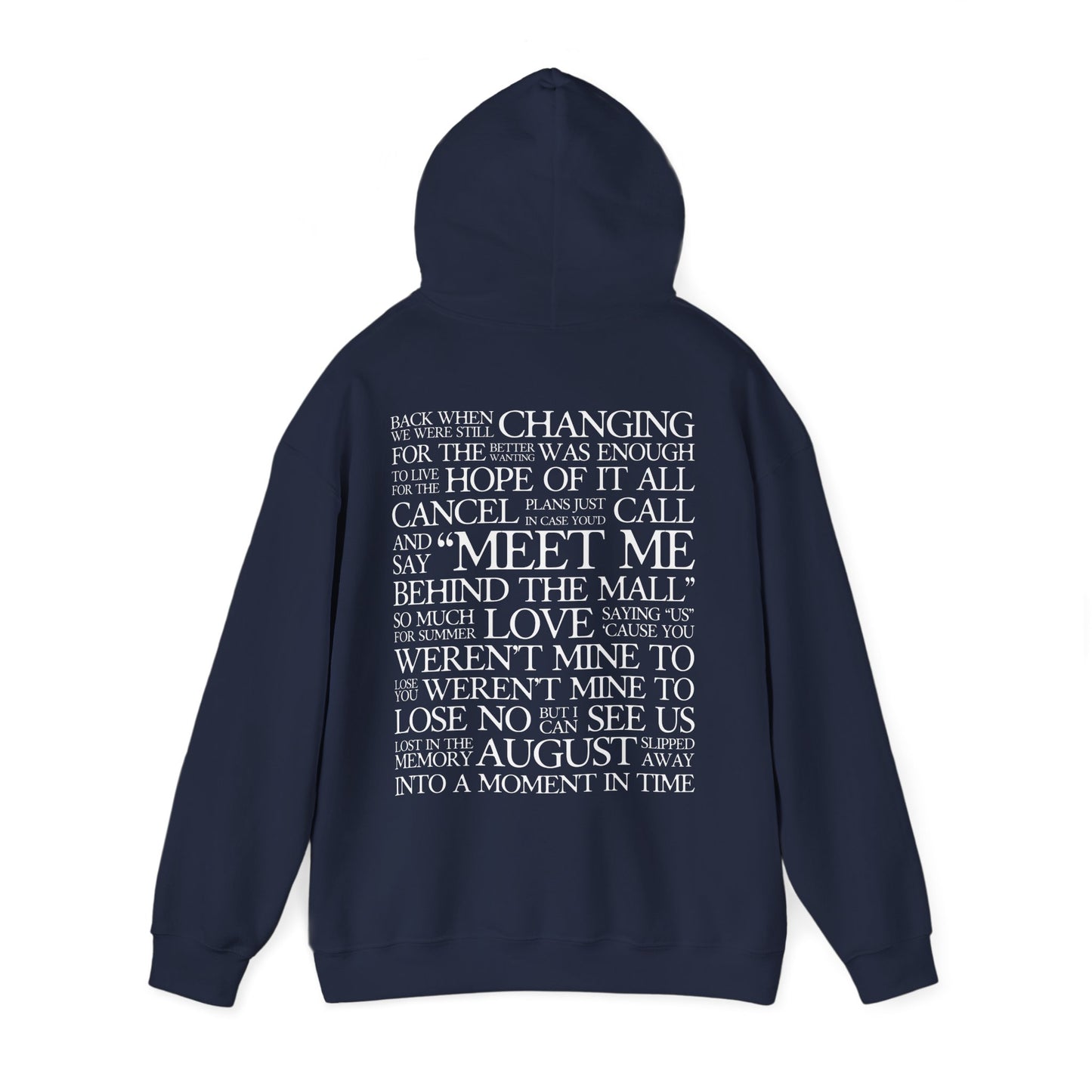 August (lyrics on back) Hoodie
