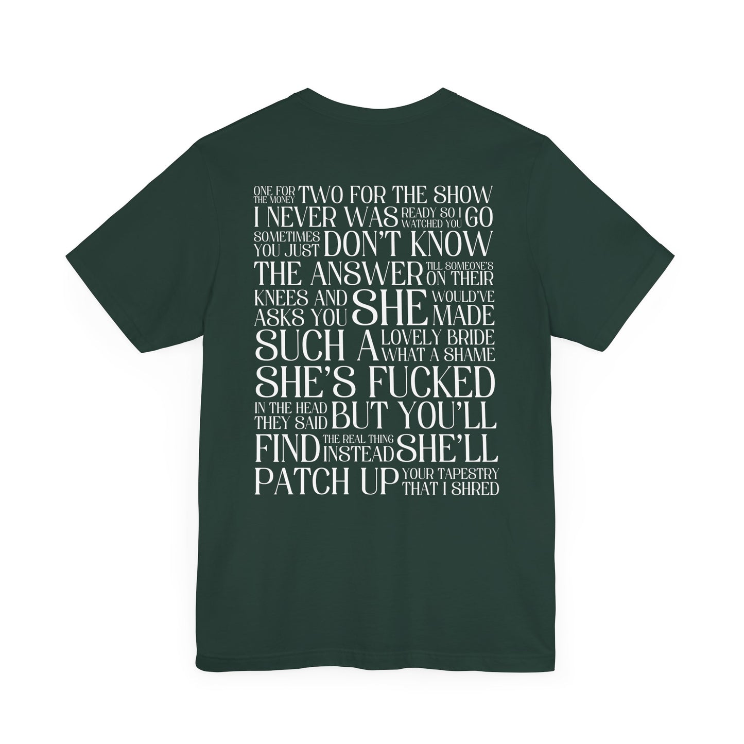 Champagne Problems (lyrics on back) Tshirt