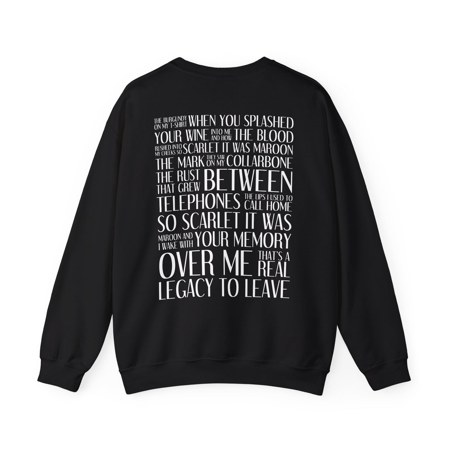 Maroon (lyrics on back, clean version) Crewneck Sweatshirt