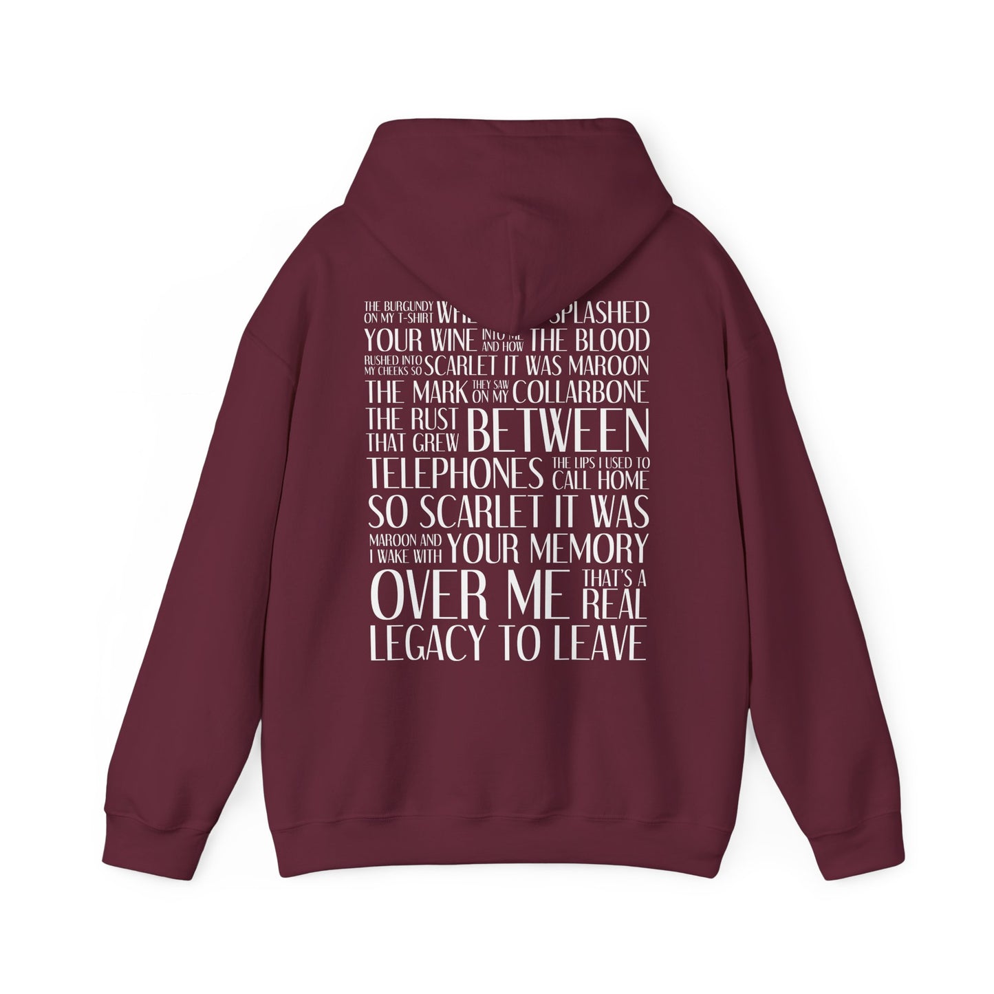 Maroon (lyrics on back, clean version) Hoodie