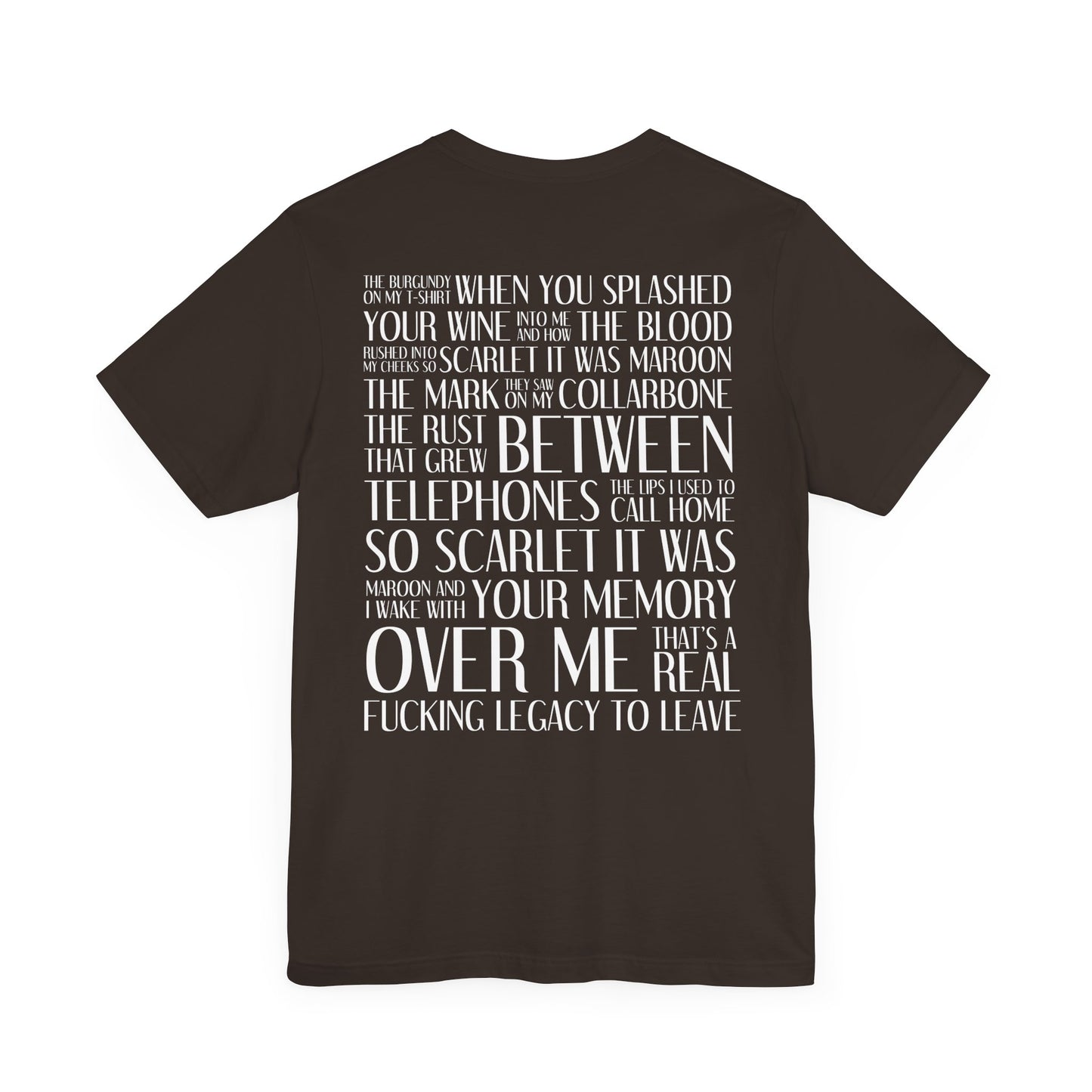 Maroon (lyrics on back) Tshirt