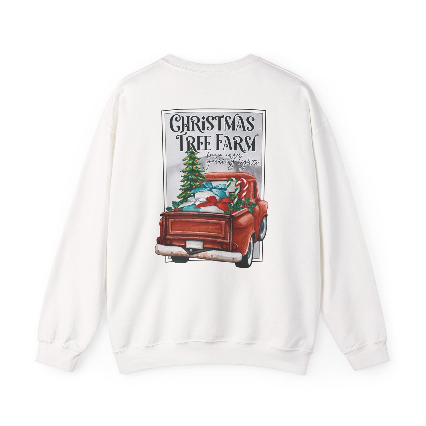 Christmas Tree Farm Crewneck Sweater (image on back)