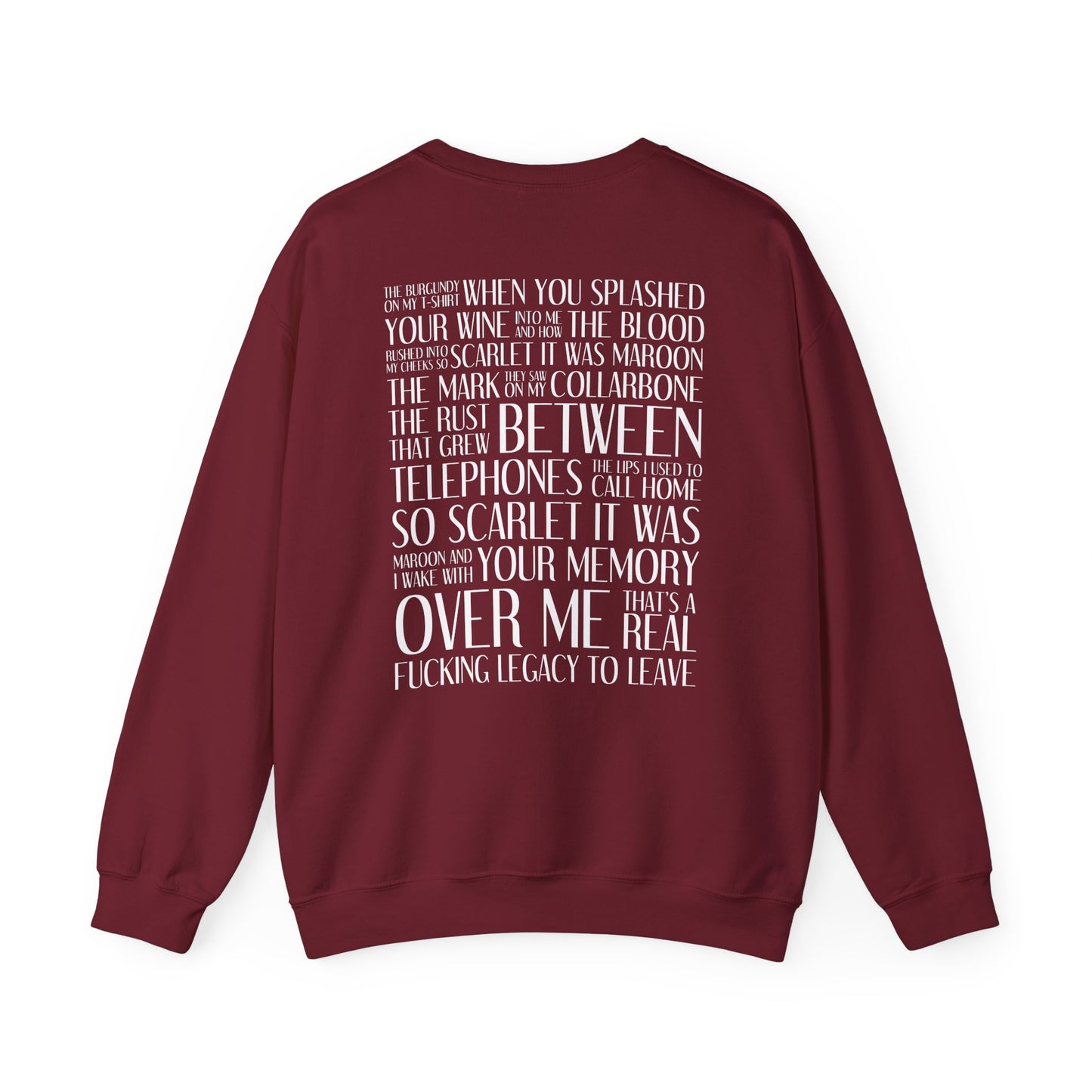 Maroon (lyrics on back) Crewneck Sweatshirt