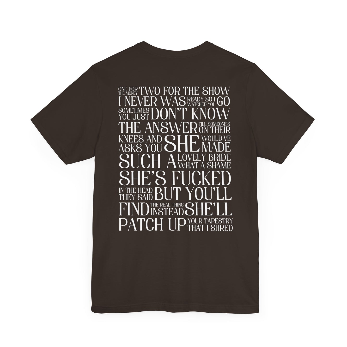 Champagne Problems (lyrics on back) Tshirt