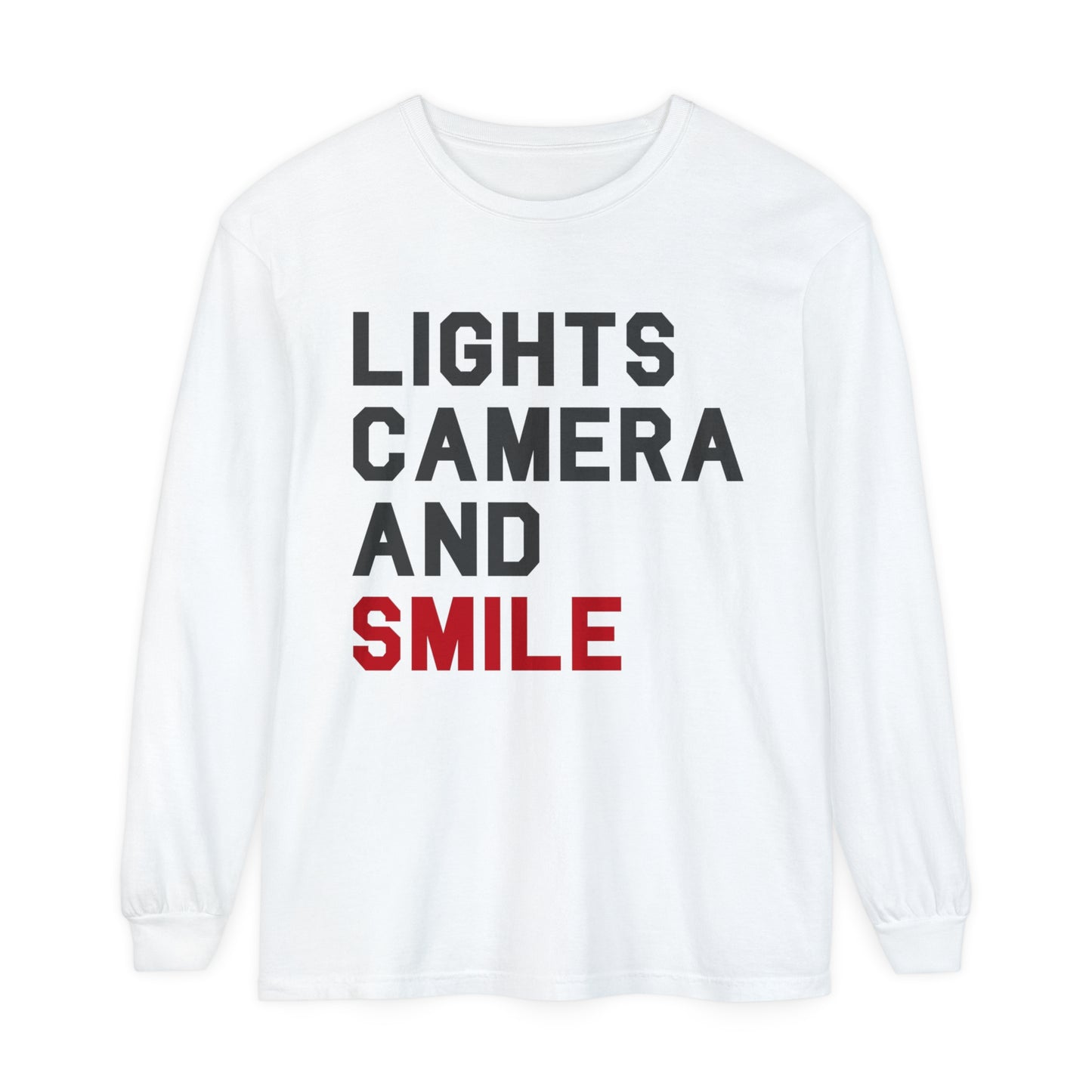 Lights Camera and Smile Sleeve T-Shirt