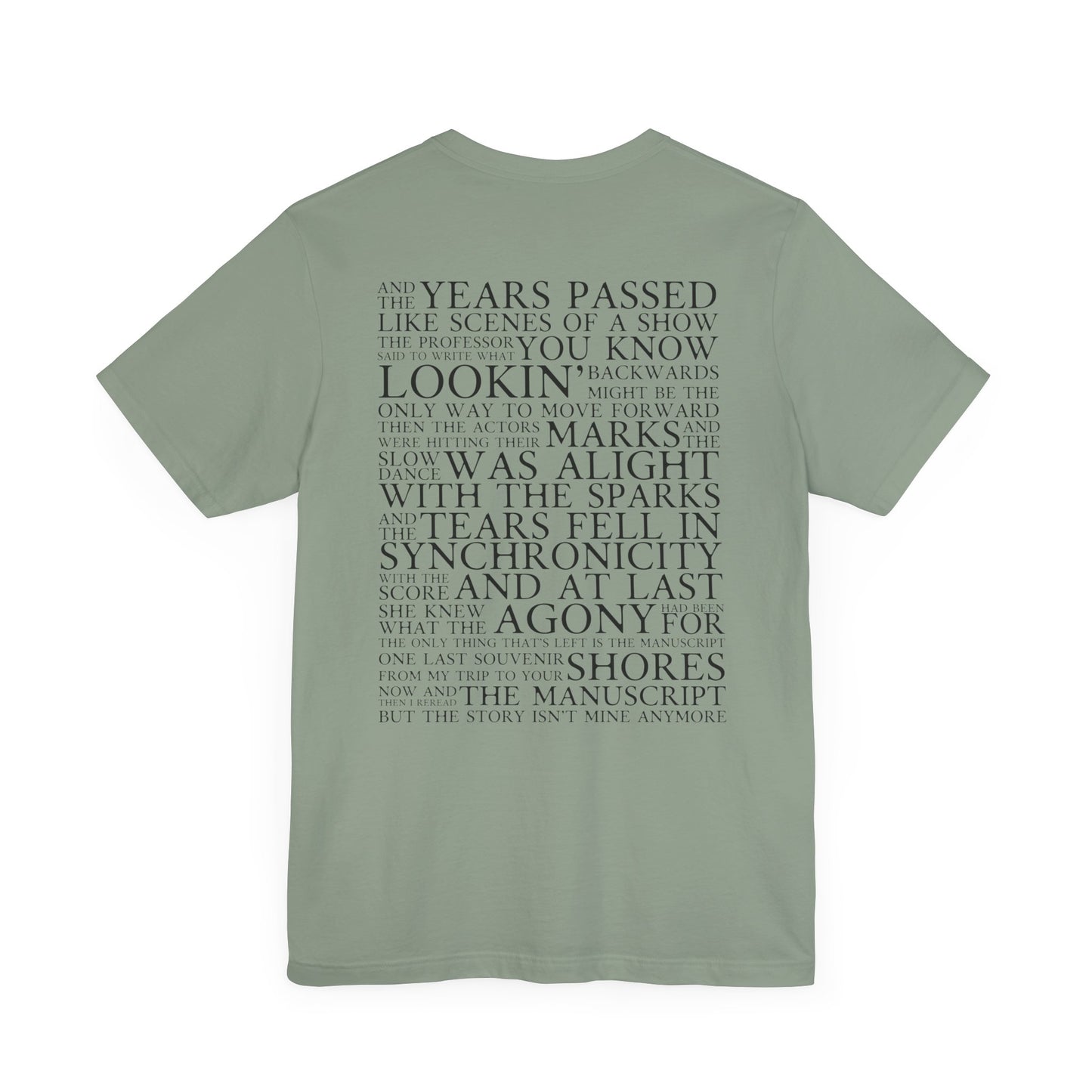 The Manuscript (lyrics on back) Tshirt