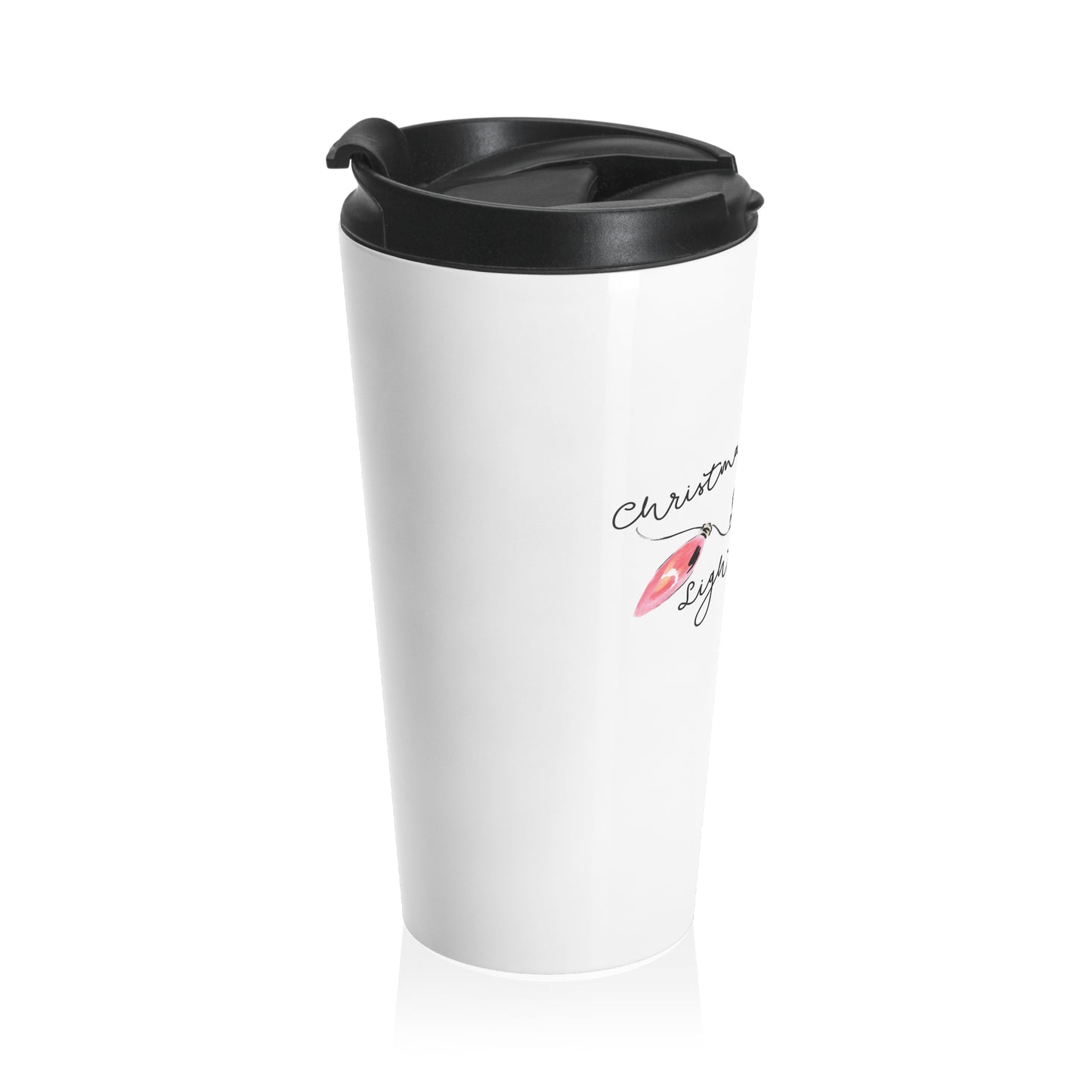 Christmas Lights Glisten Stainless Steel Travel Mug