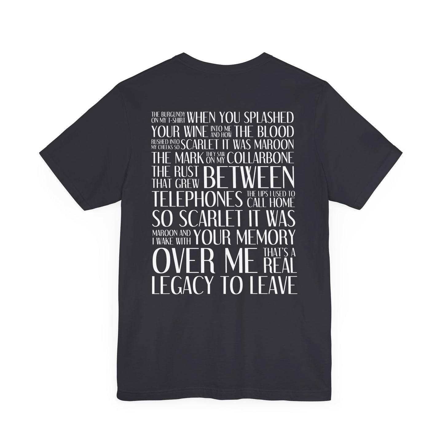 Maroon (lyrics on back, clean version) Tshirt