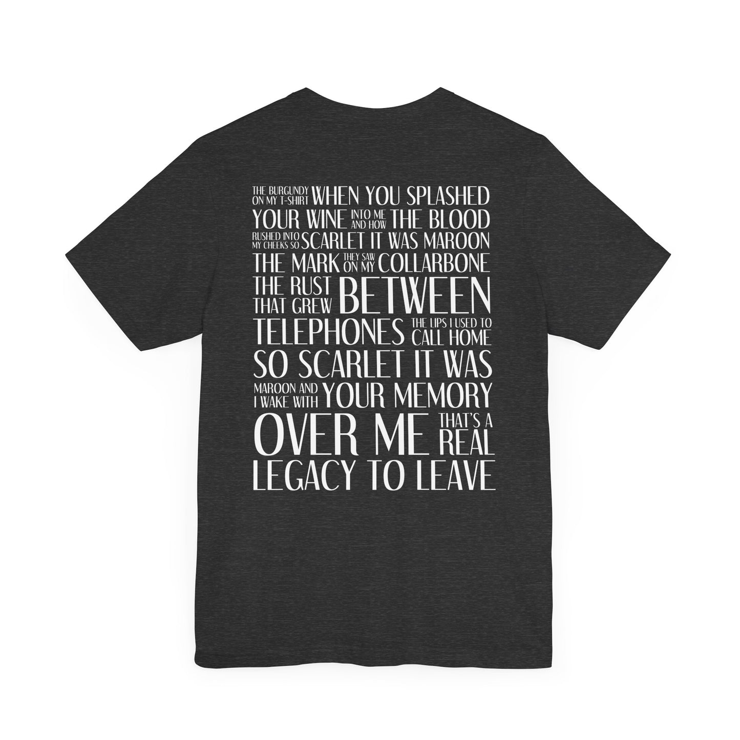 Maroon (lyrics on back, clean version) Tshirt