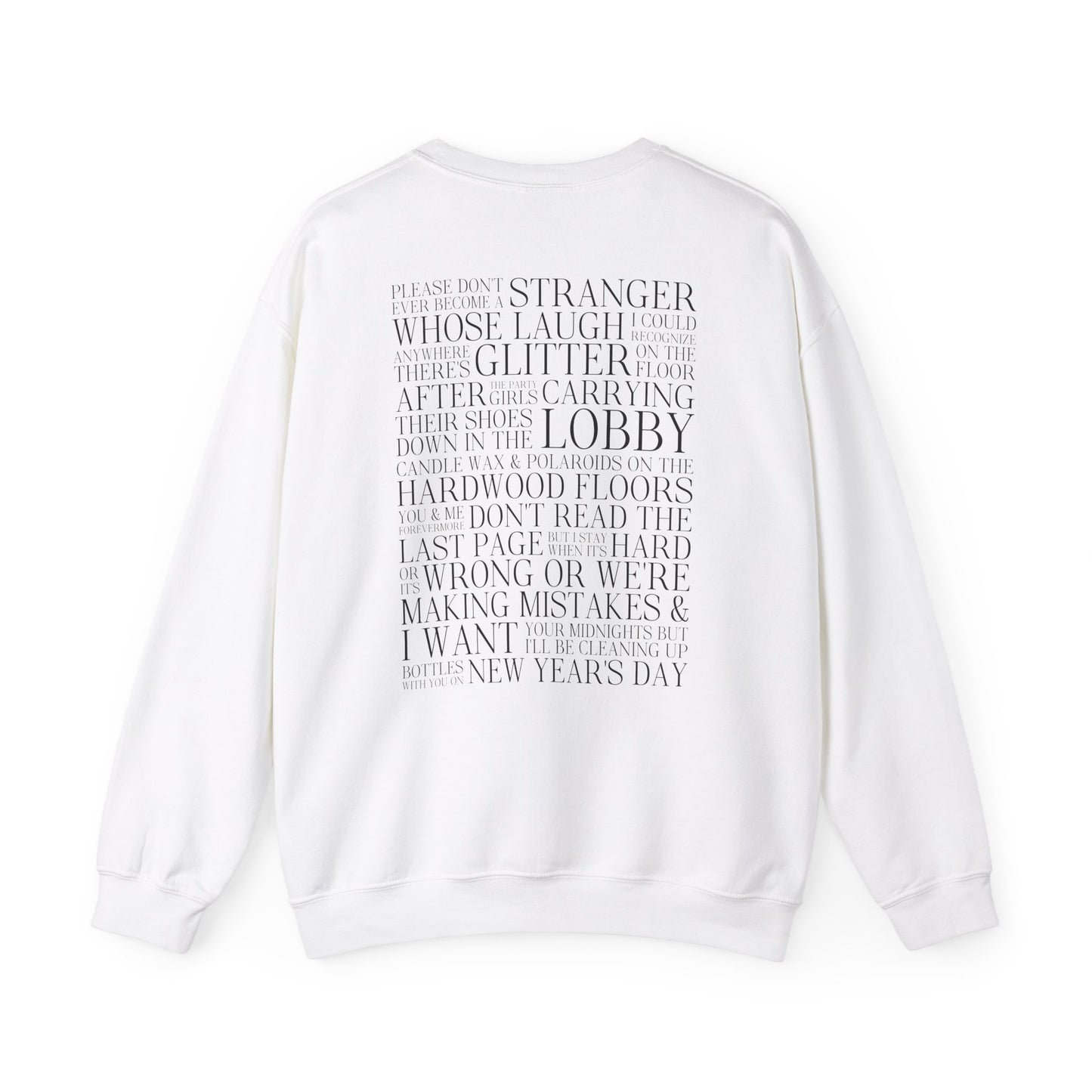New Years Day (lyrics on back) Crewneck Sweatshirt