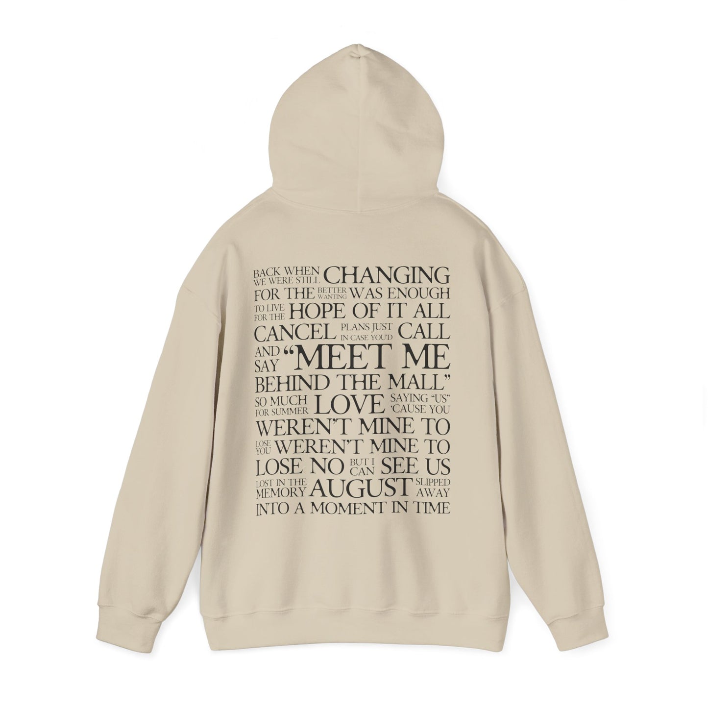 August (lyrics on back) Hoodie