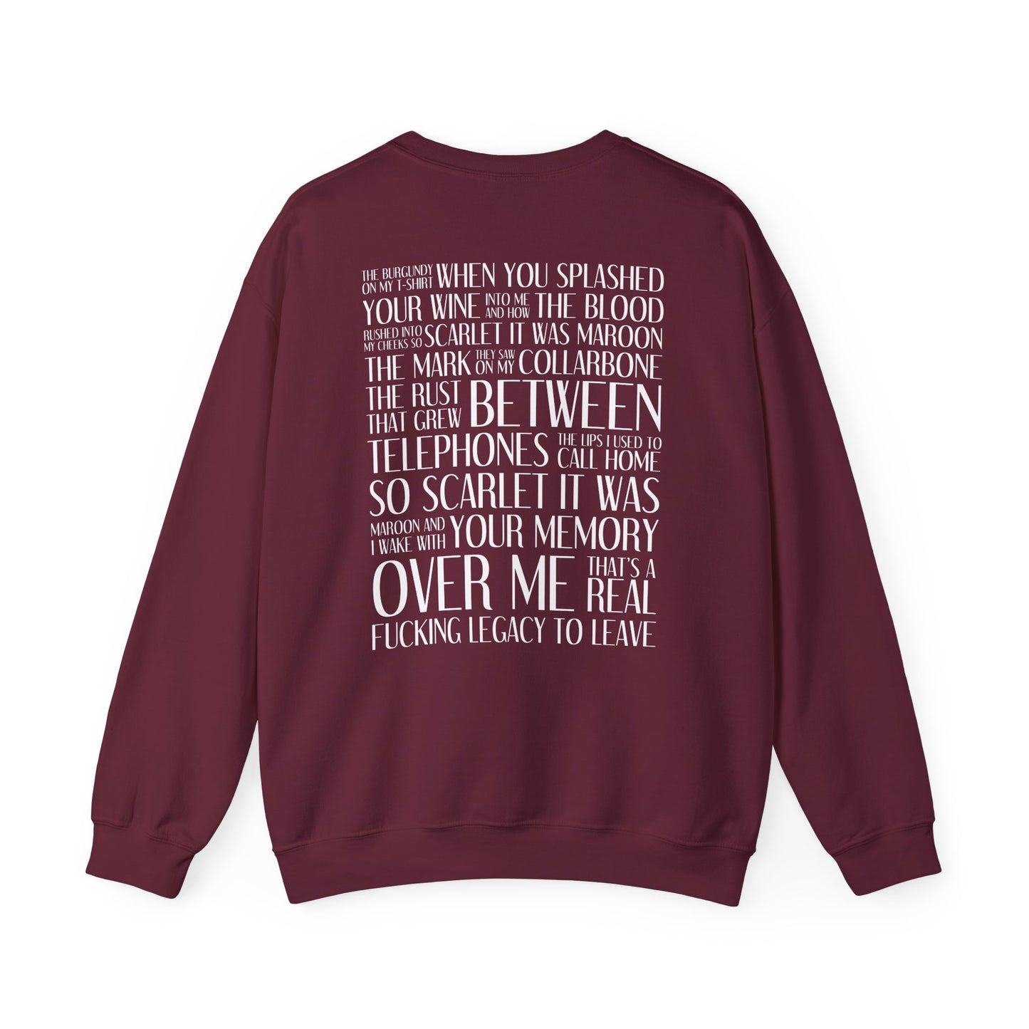 Maroon (lyrics on back) Crewneck Sweatshirt
