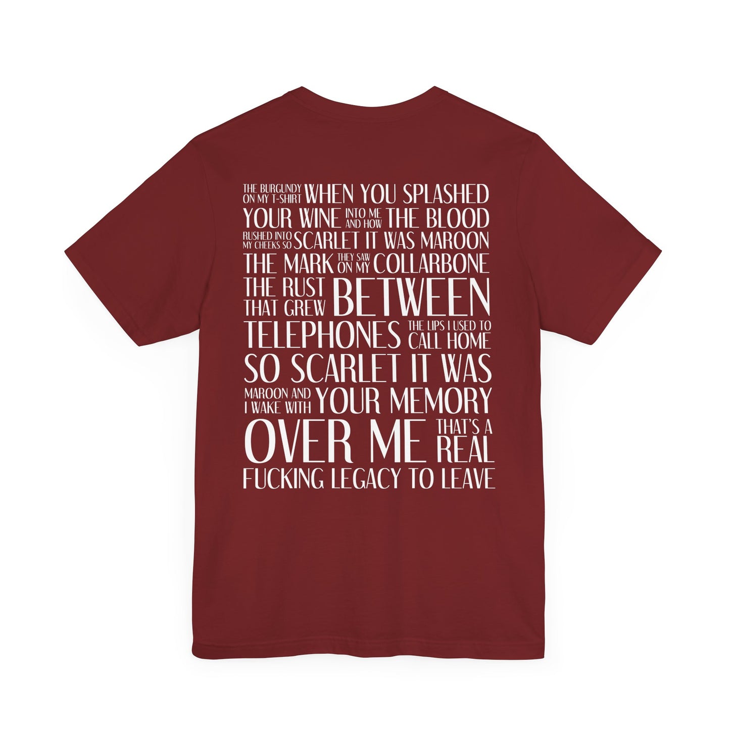 Maroon (lyrics on back) Tshirt