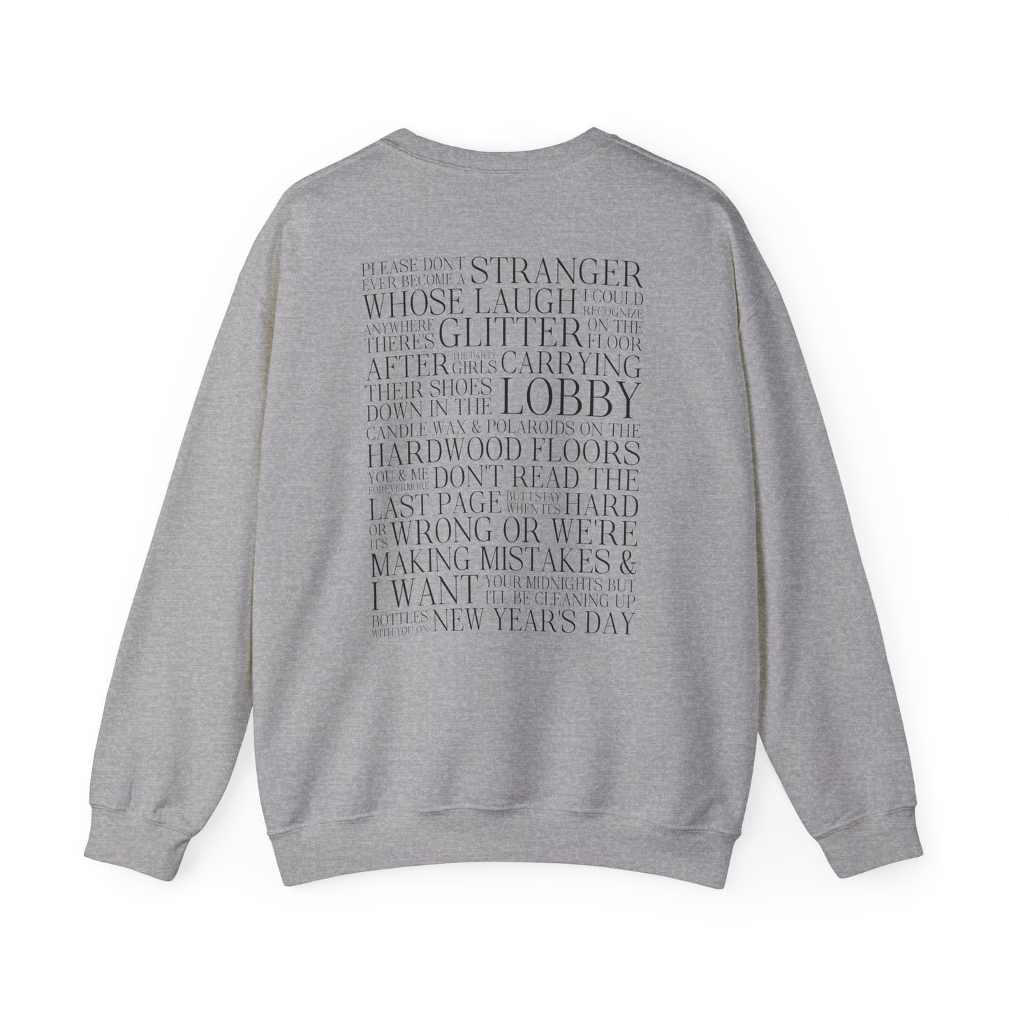 New Years Day (lyrics on back) Crewneck Sweatshirt