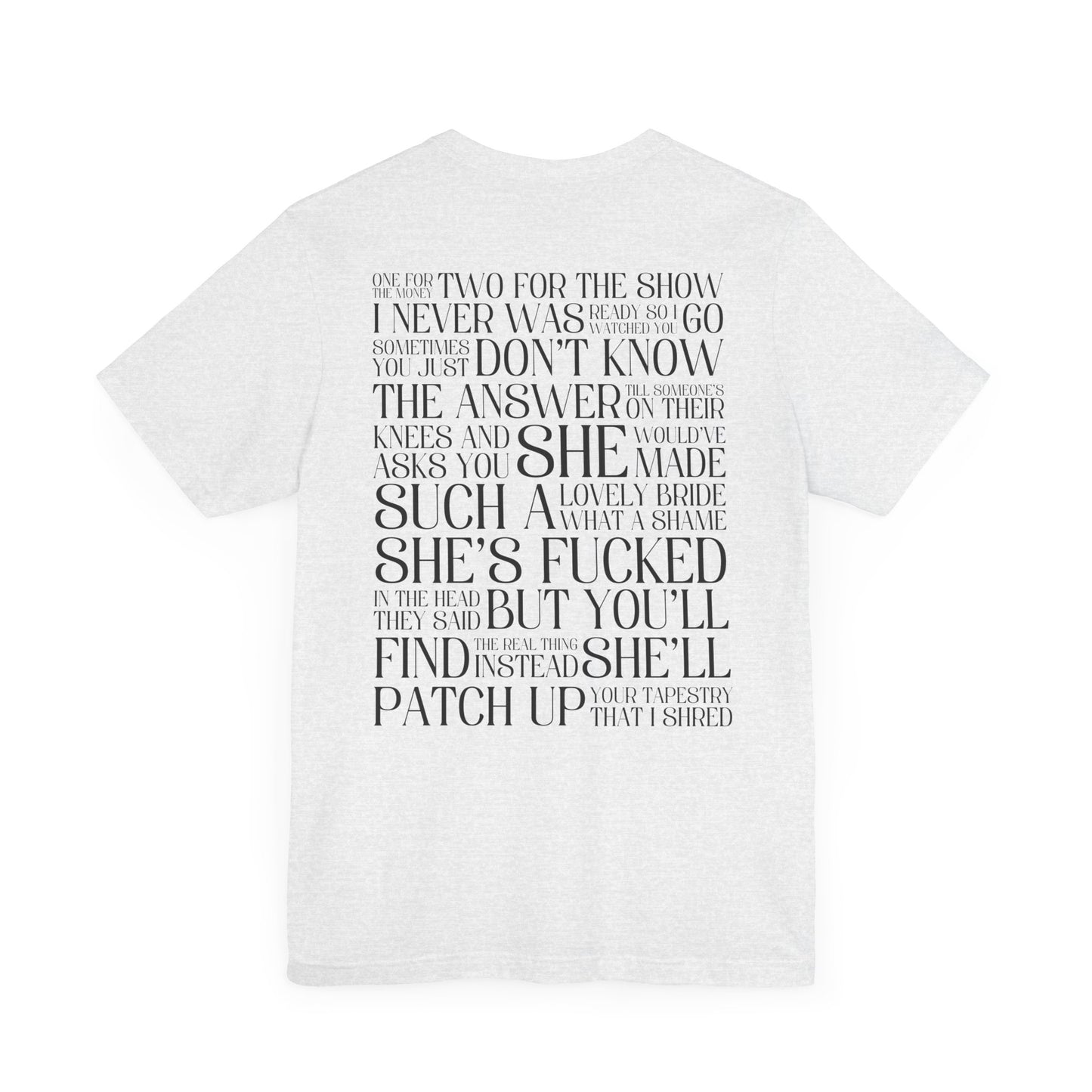 Champagne Problems (lyrics on back) Tshirt