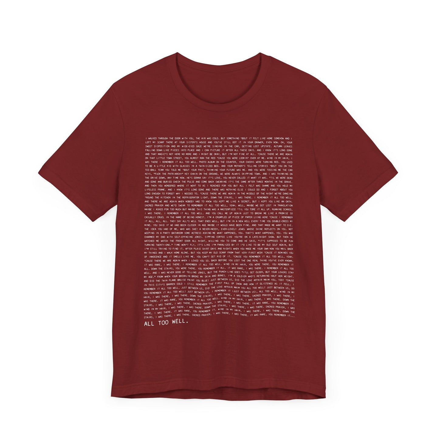 All Too Well 10 Minute Version Tshirt