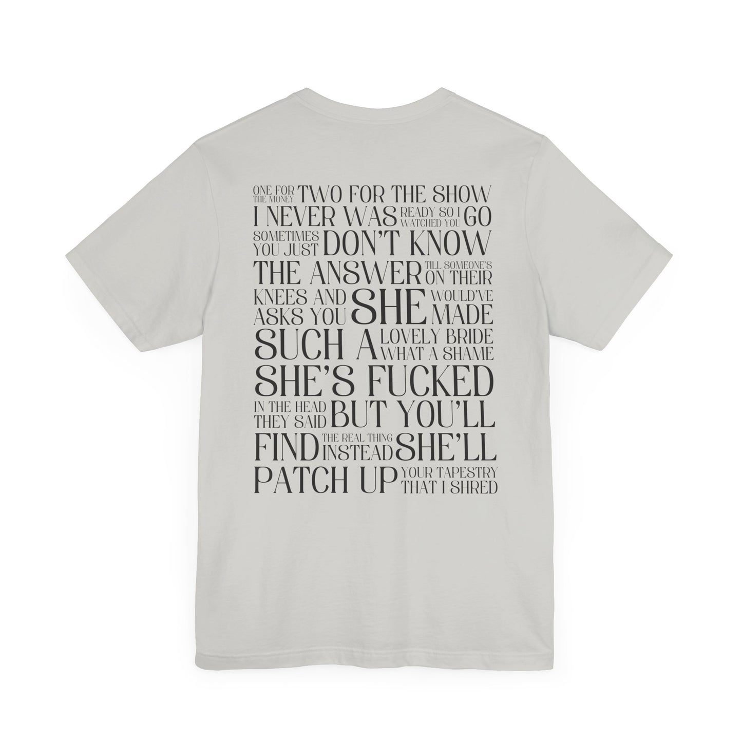 Champagne Problems (lyrics on back) Tshirt
