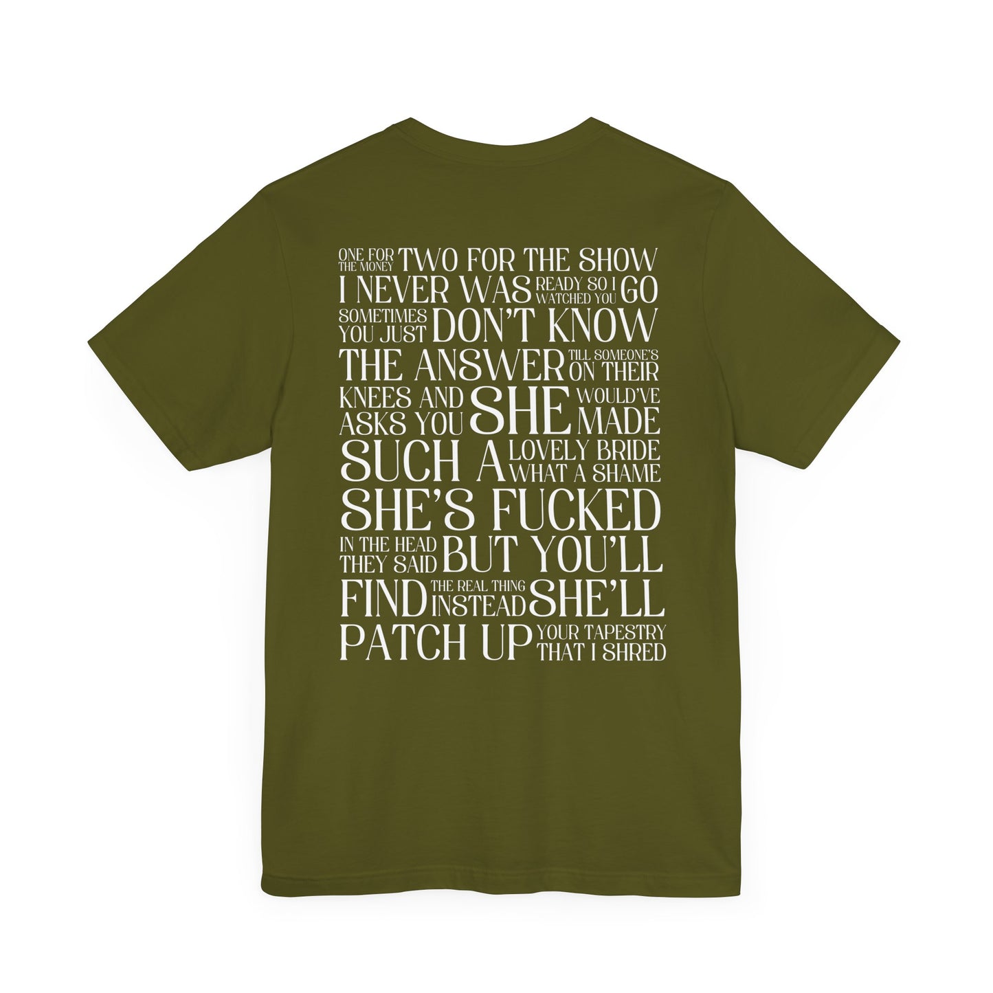 Champagne Problems (lyrics on back) Tshirt