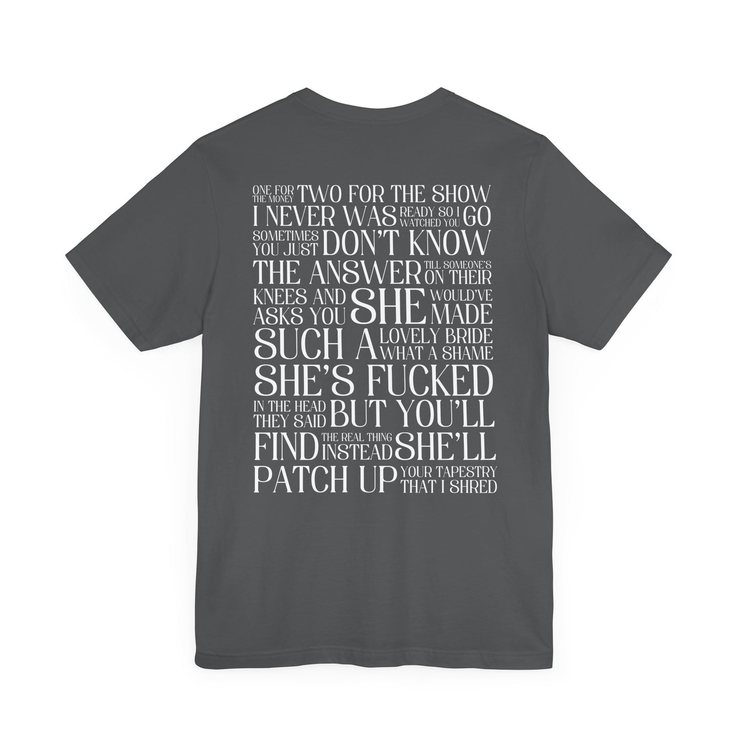 Champagne Problems (lyrics on back) Tshirt