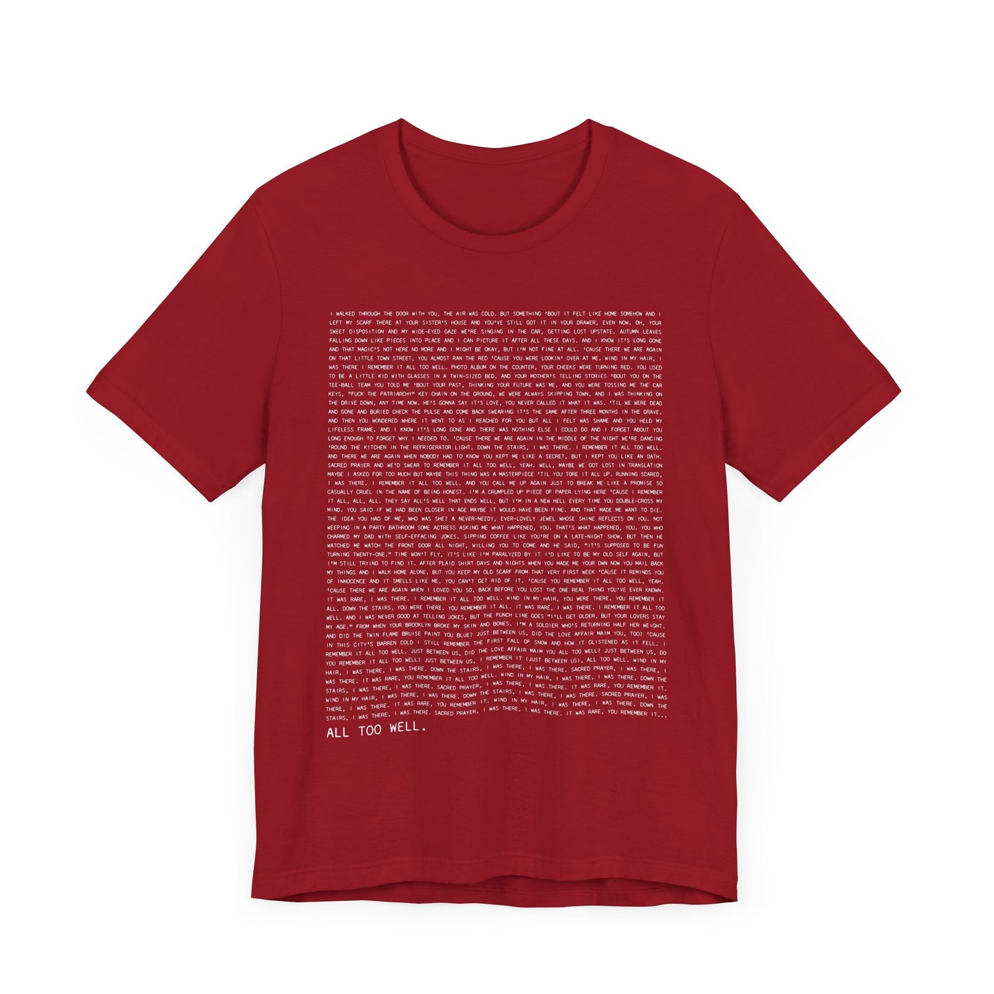 All Too Well 10 Minute Version Tshirt
