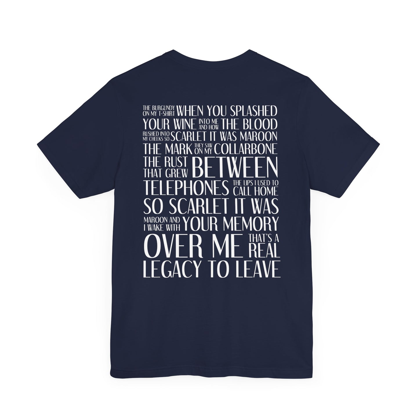 Maroon (lyrics on back, clean version) Tshirt
