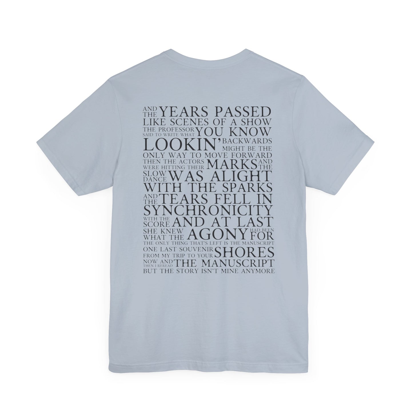 The Manuscript (lyrics on back) Tshirt