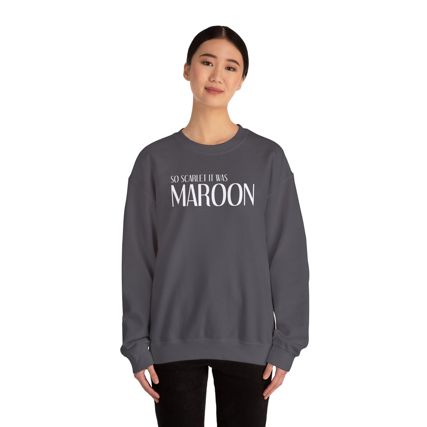 Maroon (lyrics on back, clean version) Crewneck Sweatshirt