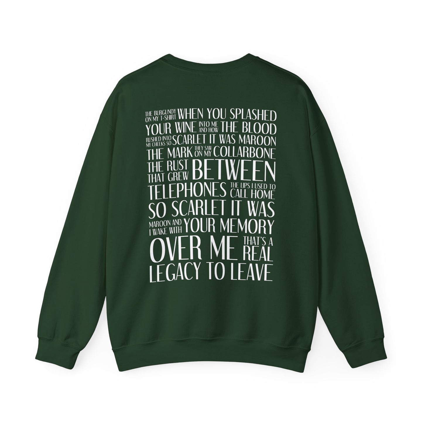 Maroon (lyrics on back, clean version) Crewneck Sweatshirt