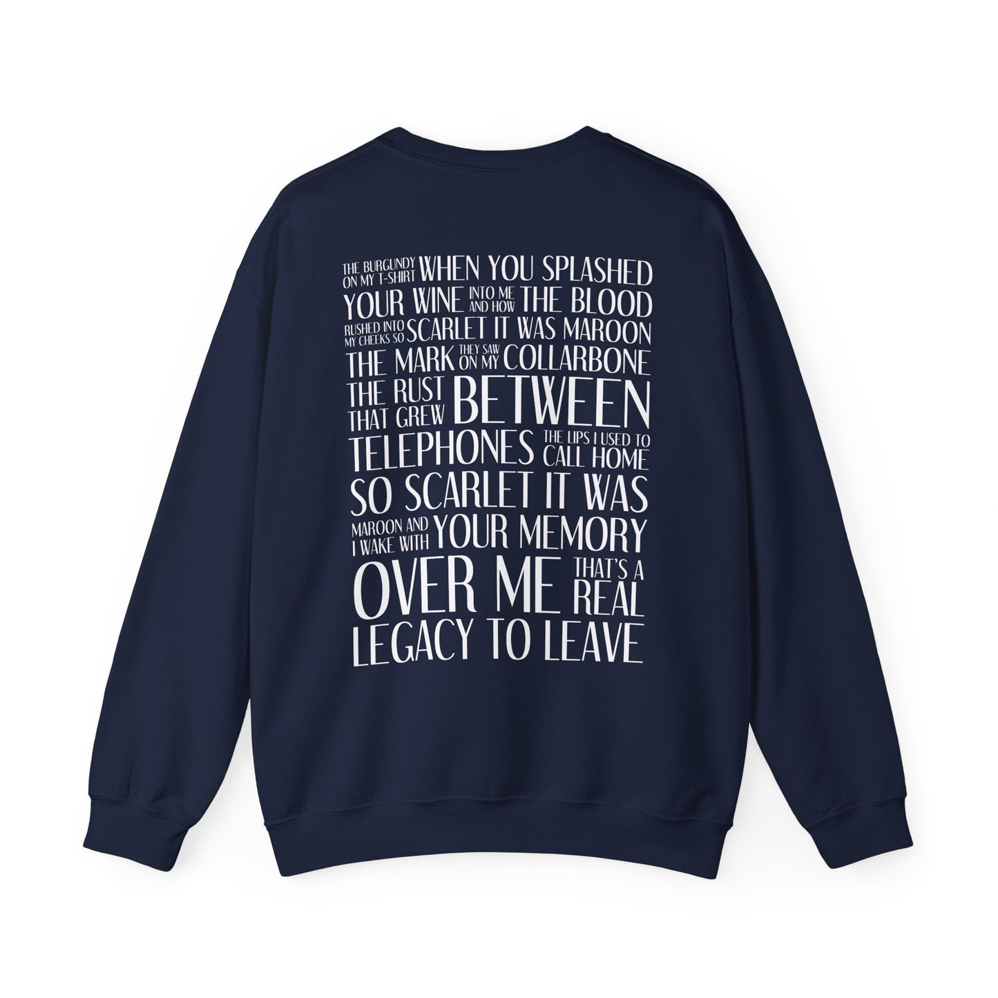 Maroon (lyrics on back, clean version) Crewneck Sweatshirt