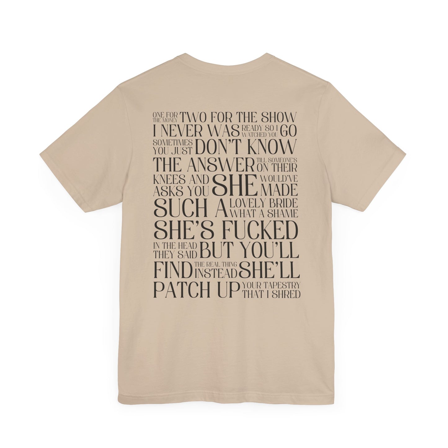 Champagne Problems (lyrics on back) Tshirt