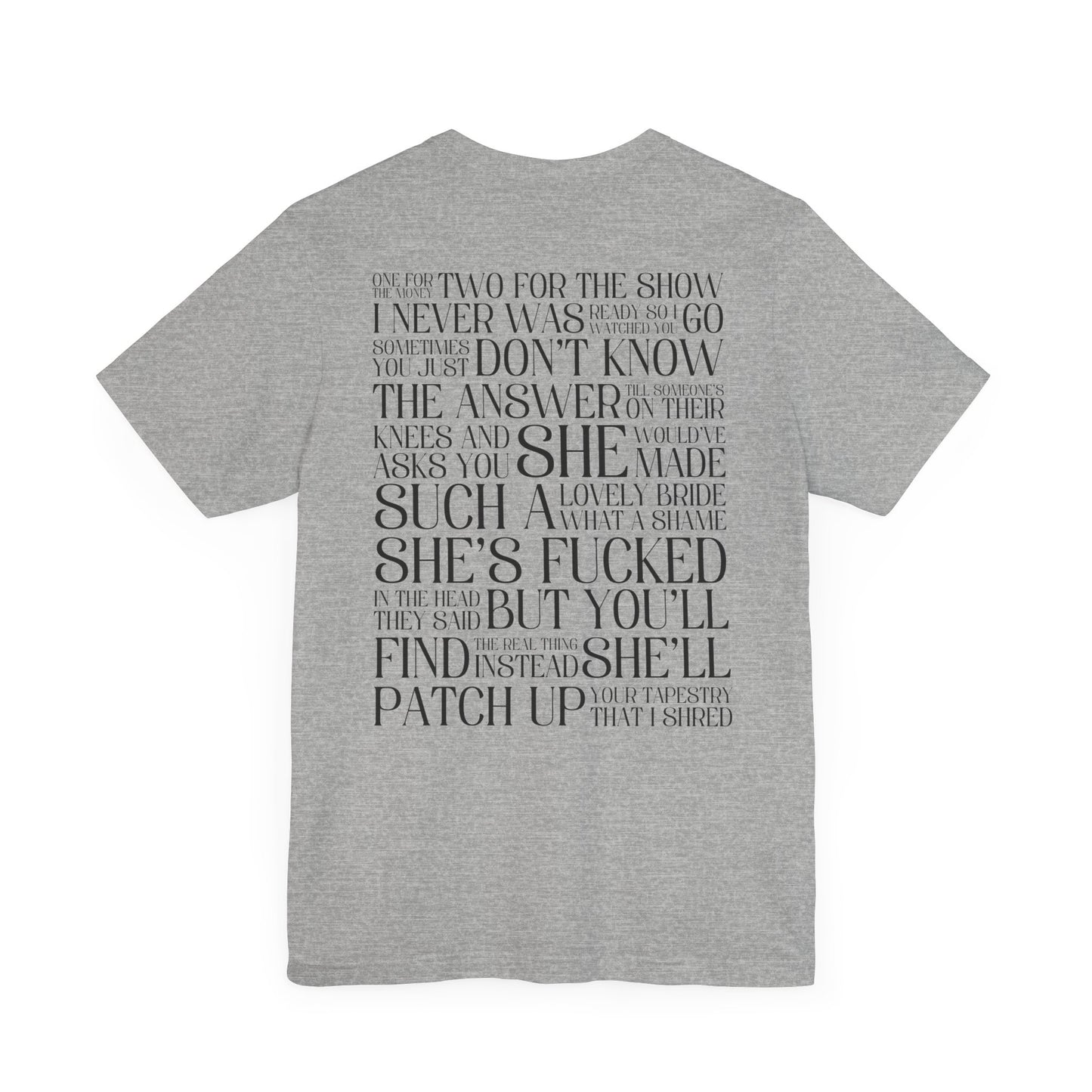 Champagne Problems (lyrics on back) Tshirt