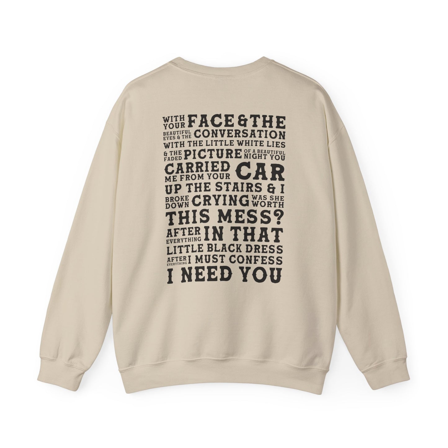 The Other Side Of The Door (lyrics on back) Crewneck Sweatshirt