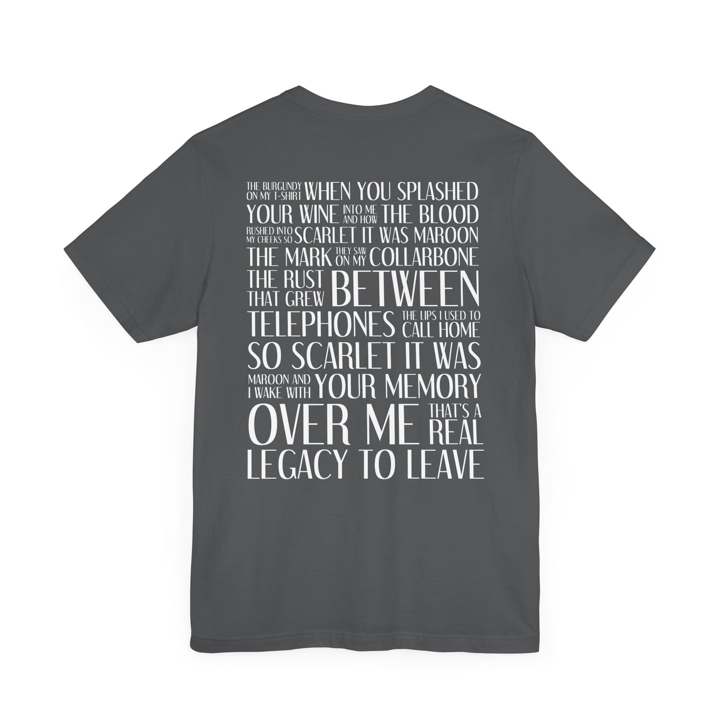 Maroon (lyrics on back, clean version) Tshirt