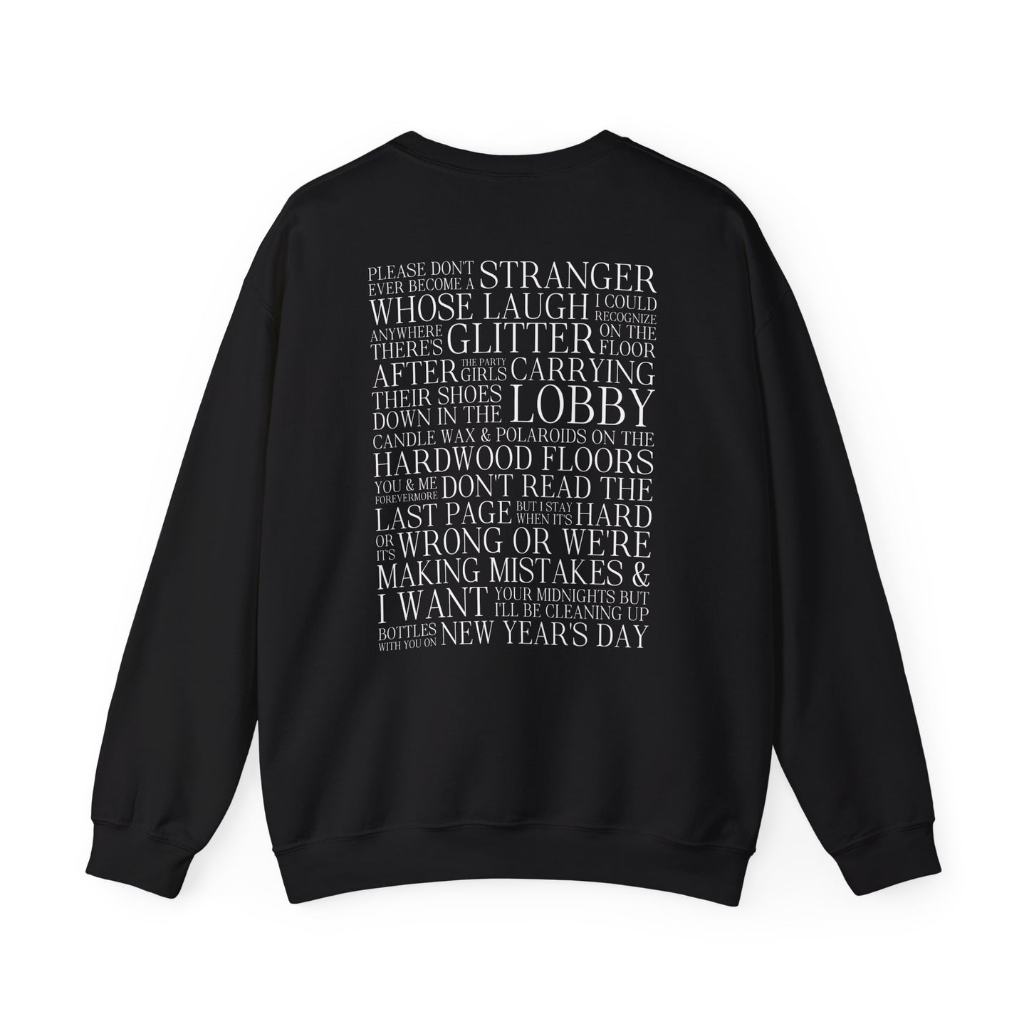New Years Day (lyrics on back) Crewneck Sweatshirt