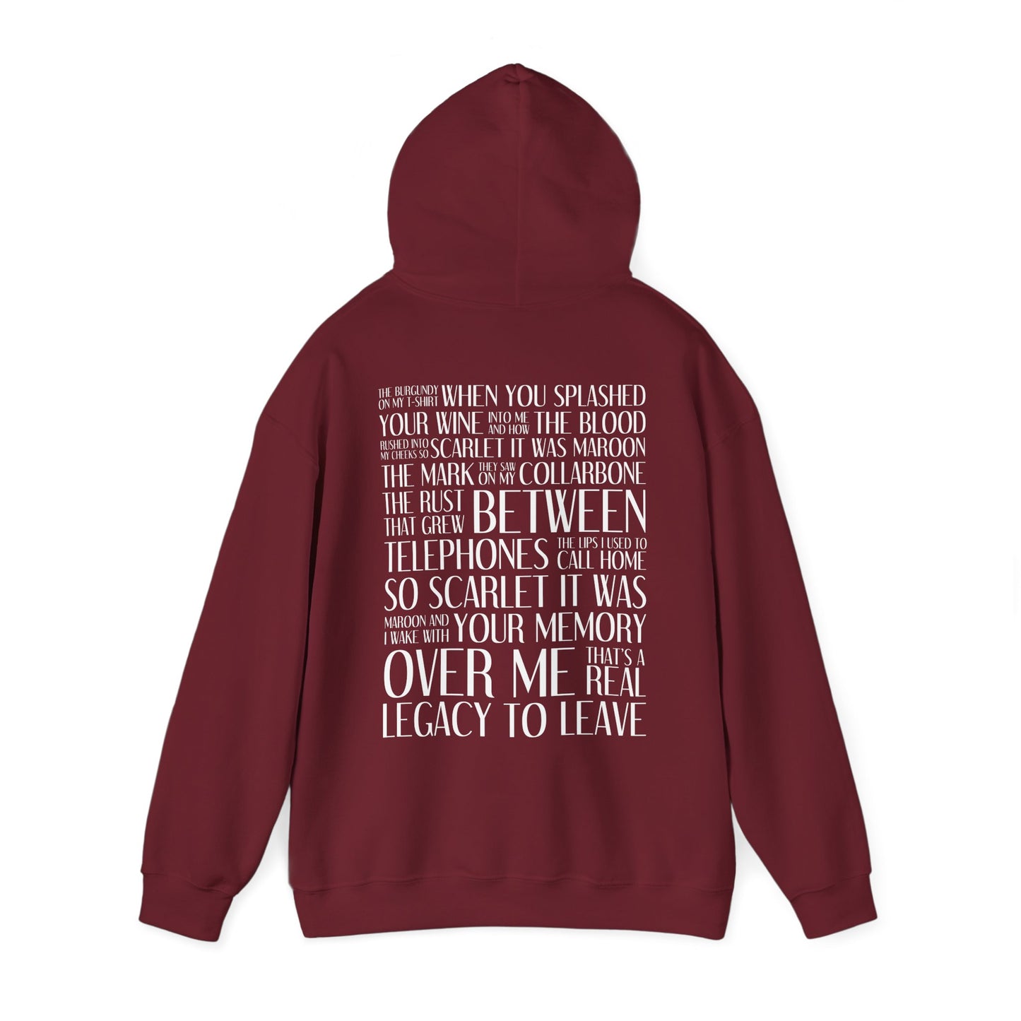 Maroon (lyrics on back, clean version) Hoodie