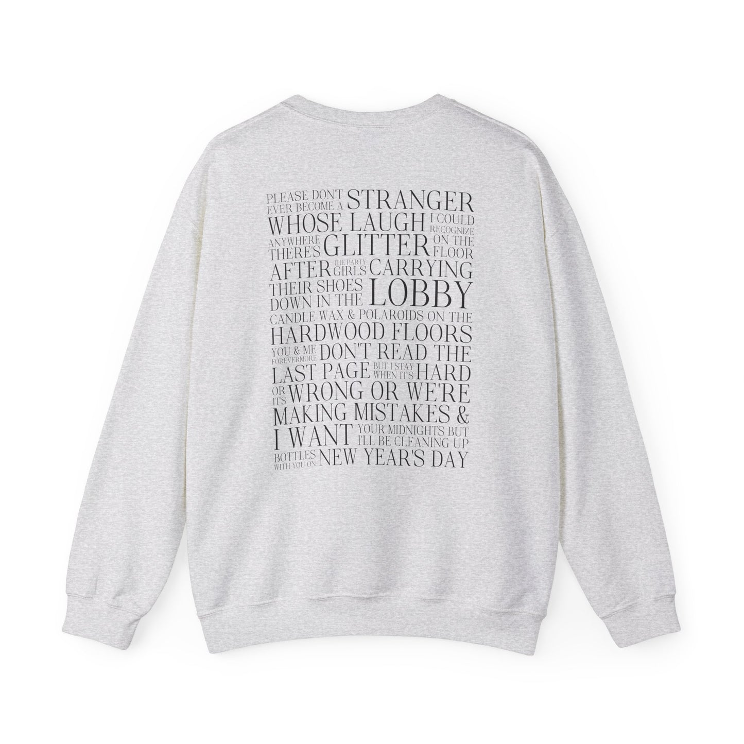 New Years Day (lyrics on back) Crewneck Sweatshirt