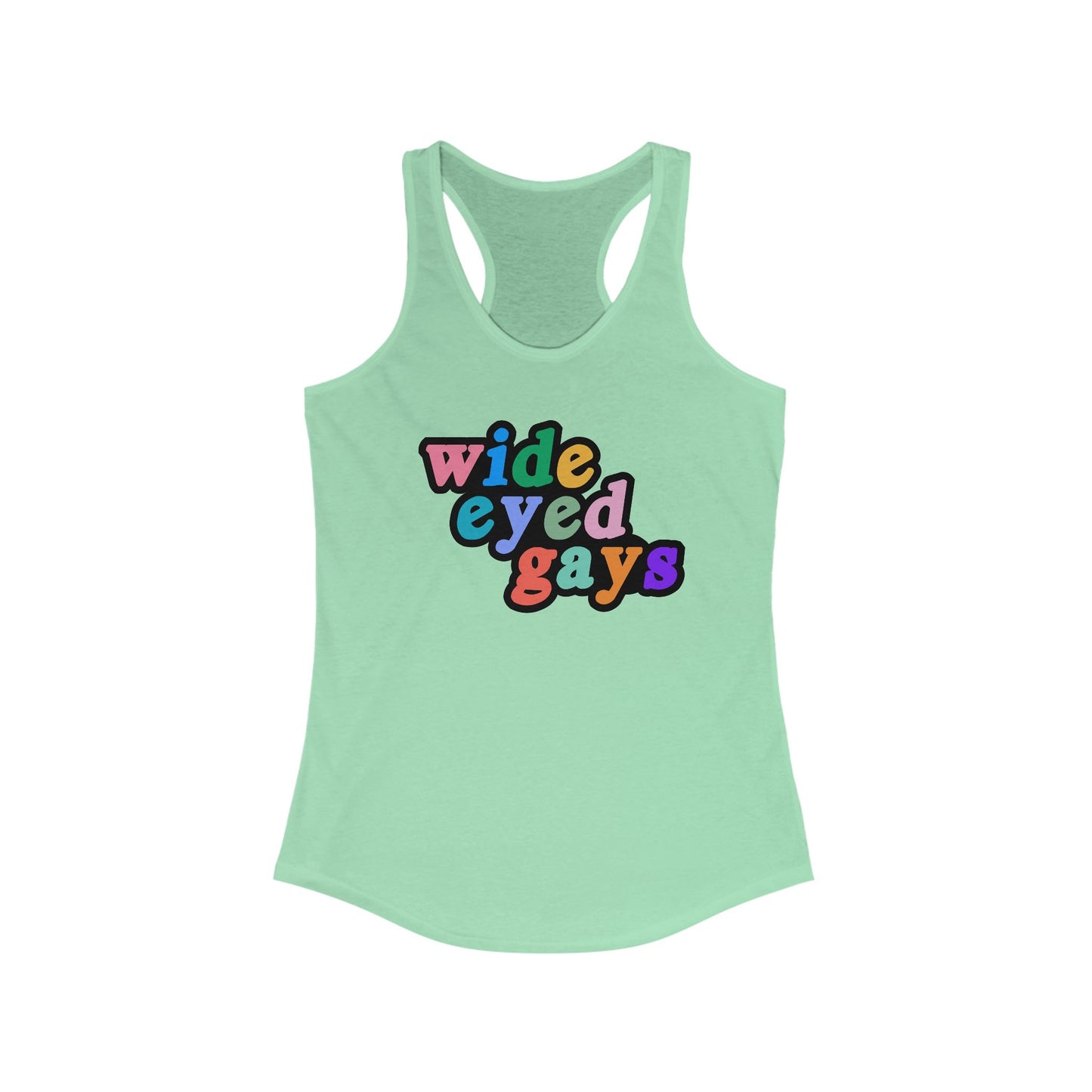 Wide Eyed Gays Racerback Tank