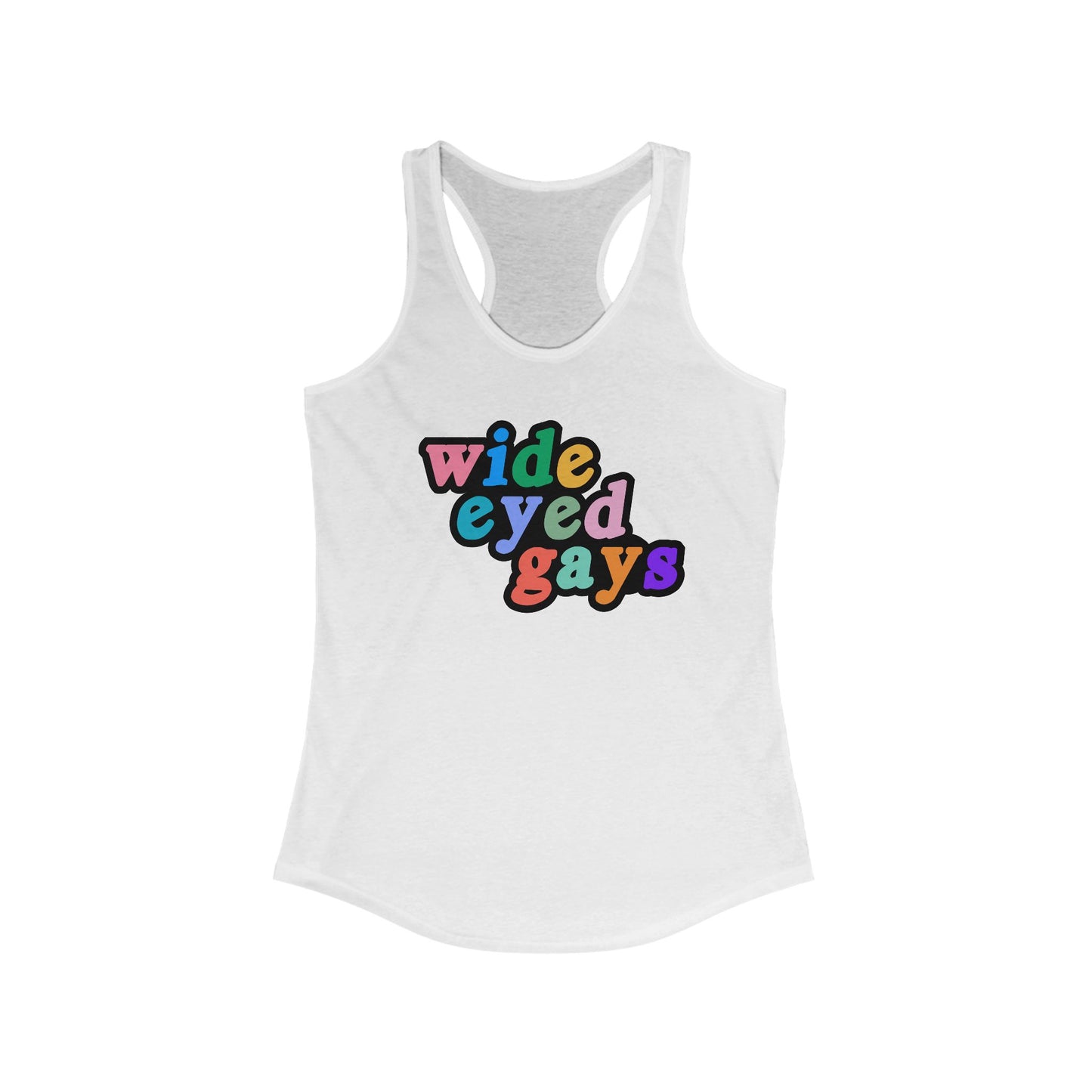 Wide Eyed Gays Racerback Tank