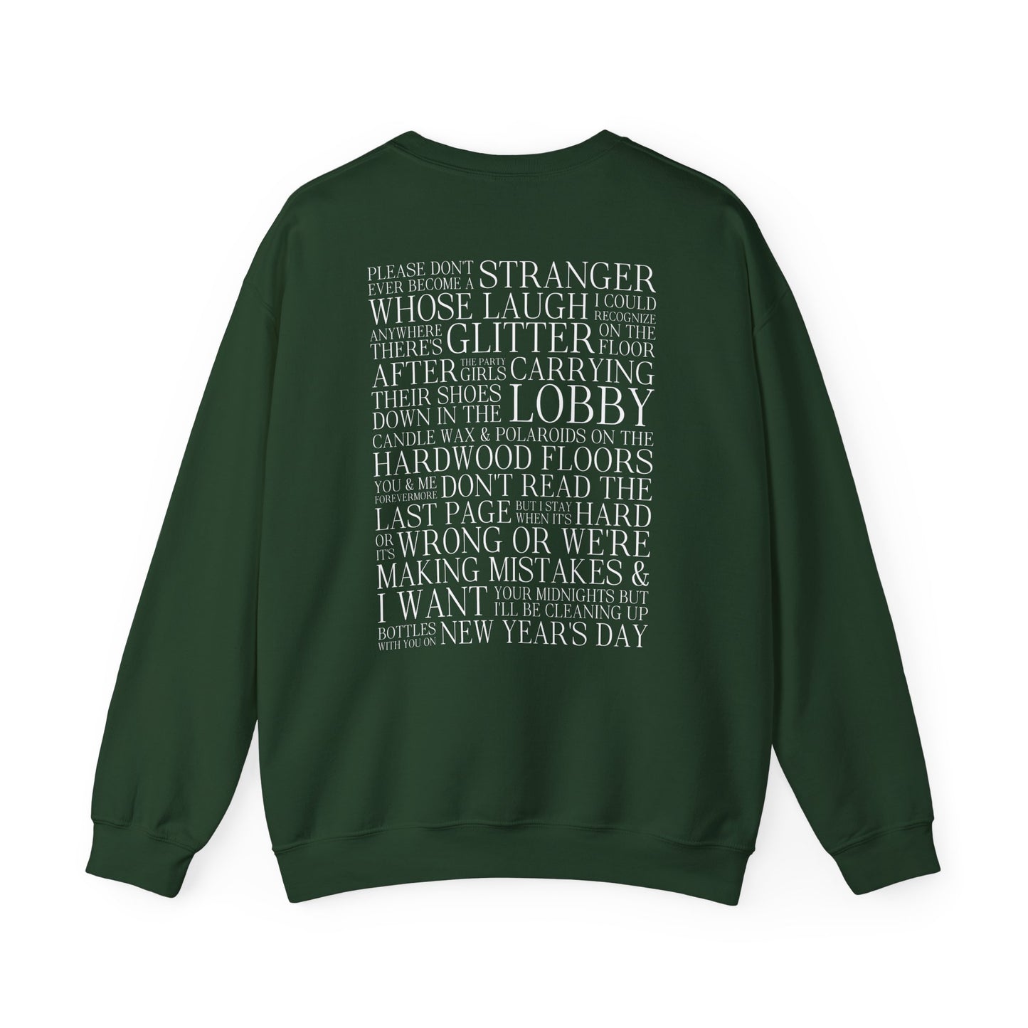 New Years Day (lyrics on back) Crewneck Sweatshirt