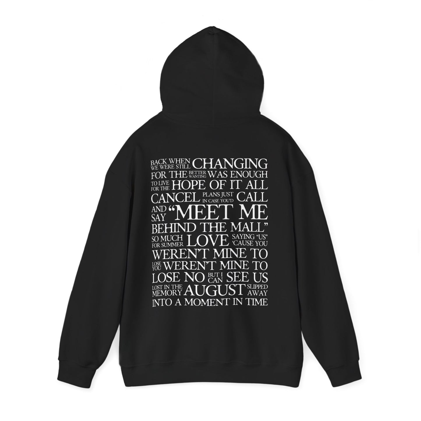 August (lyrics on back) Hoodie