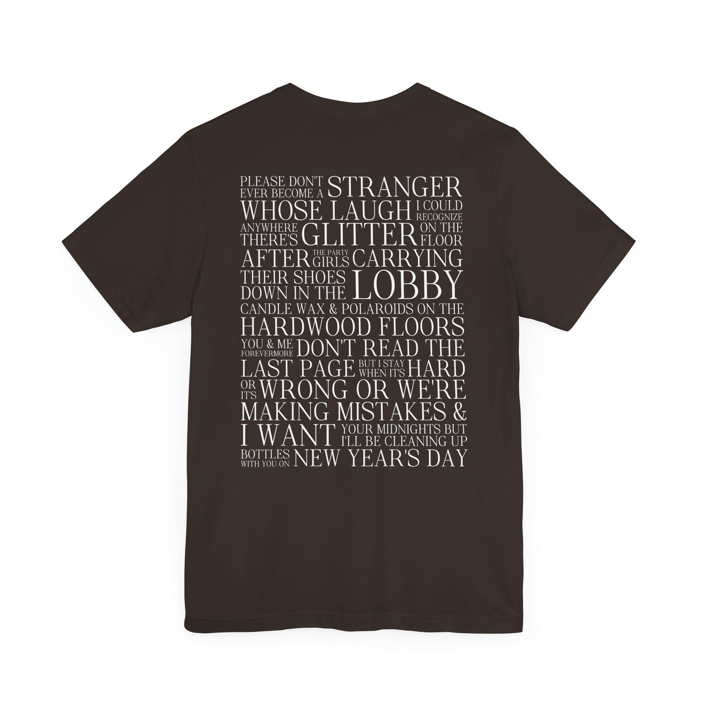 New Years Day (lyrics on back) Tshirt