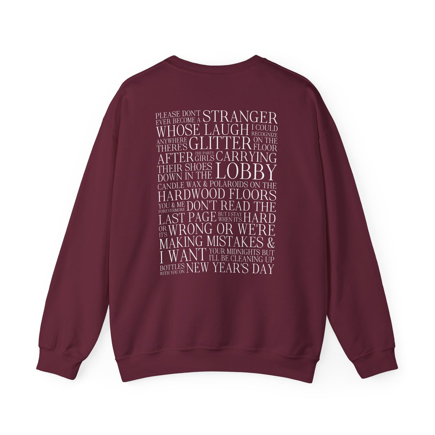 New Years Day (lyrics on back) Crewneck Sweatshirt