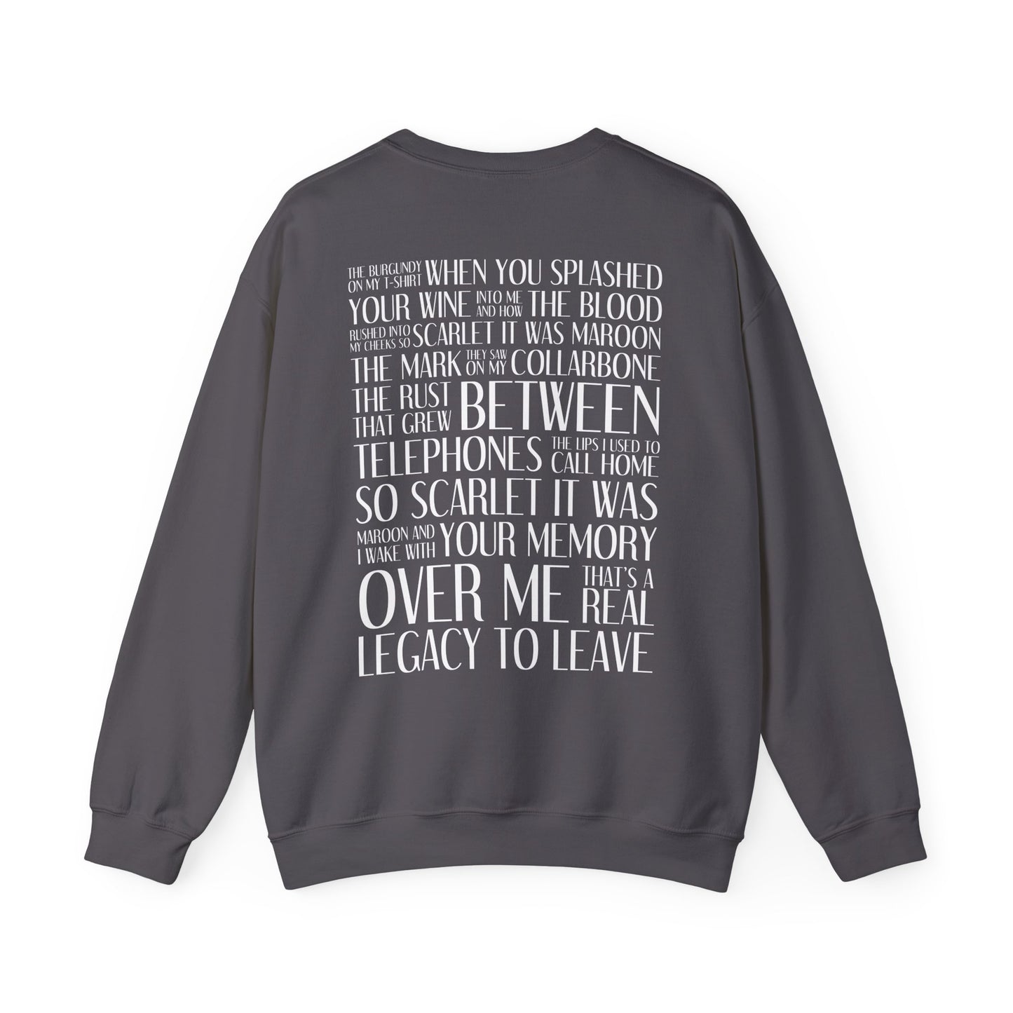 Maroon (lyrics on back, clean version) Crewneck Sweatshirt